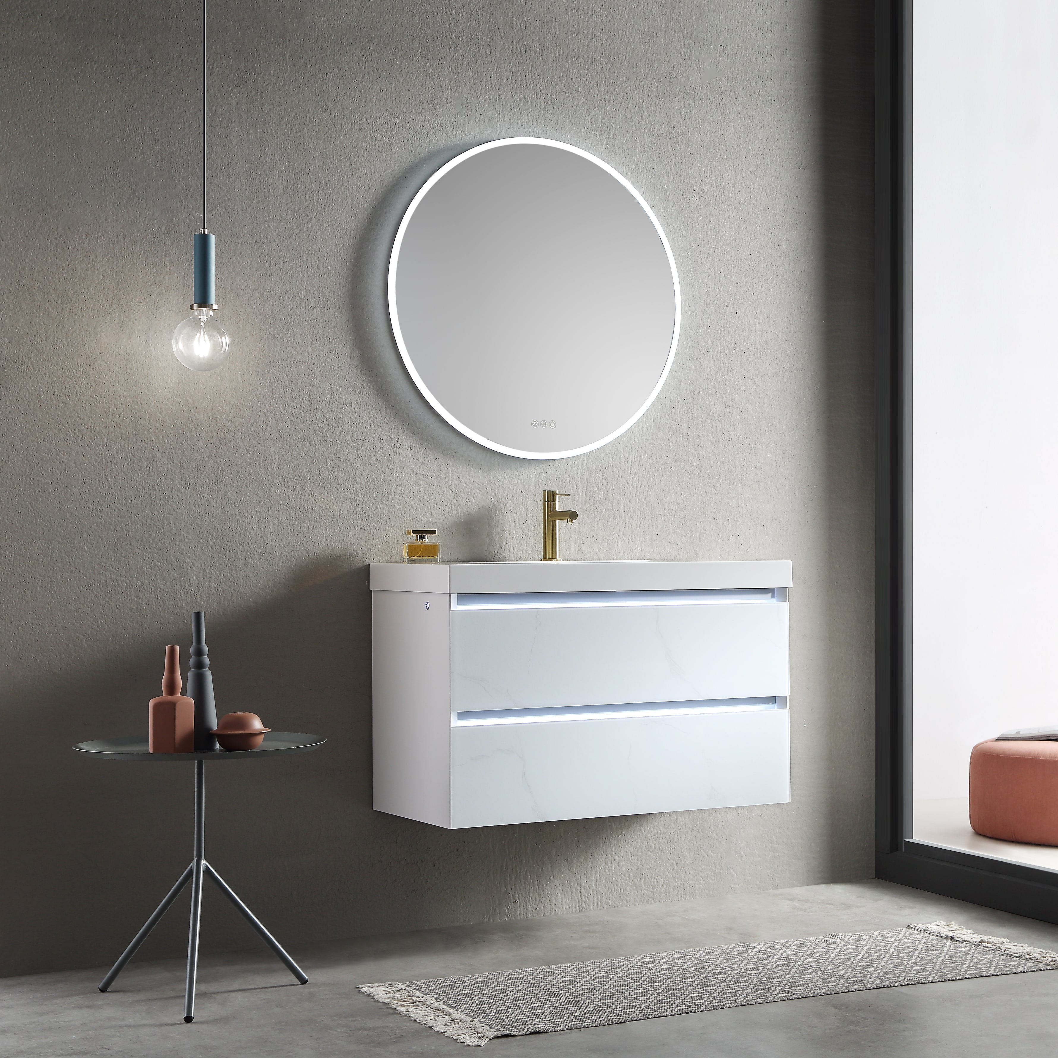 Orion 24″ Round LED Mirror with Frosted Side - Shop at Home Craft Studio - 19