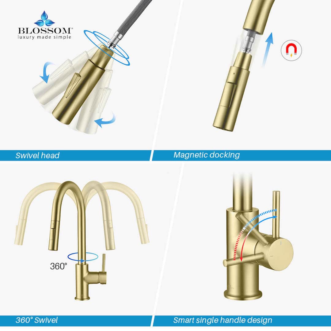 Single Handle Pull Down Kitchen Faucet – F01 206 - Shop at Home Craft Studio - 5