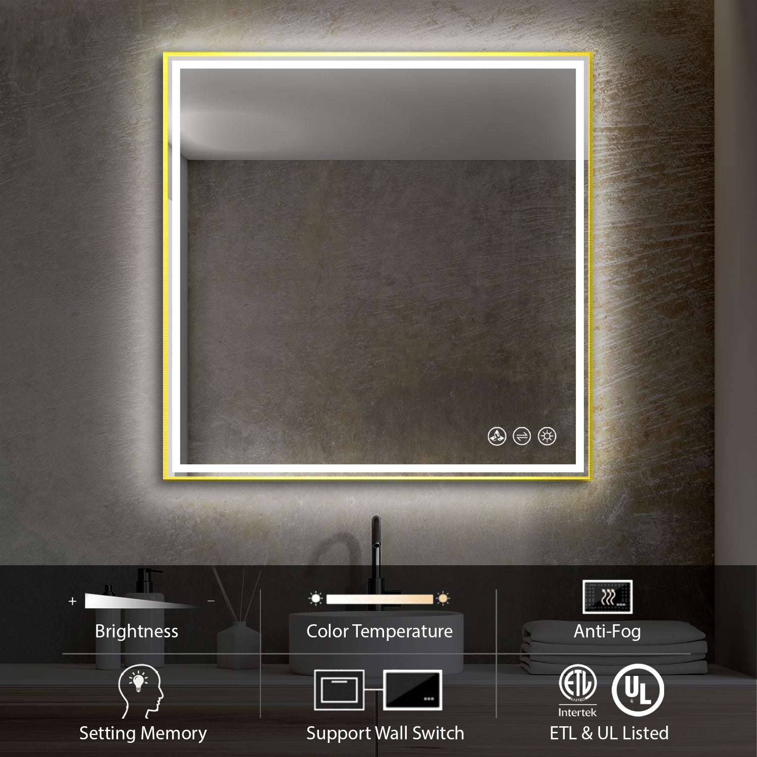 Stellar 36 Inch LED Mirror - Shop at Home Craft Studio - 3