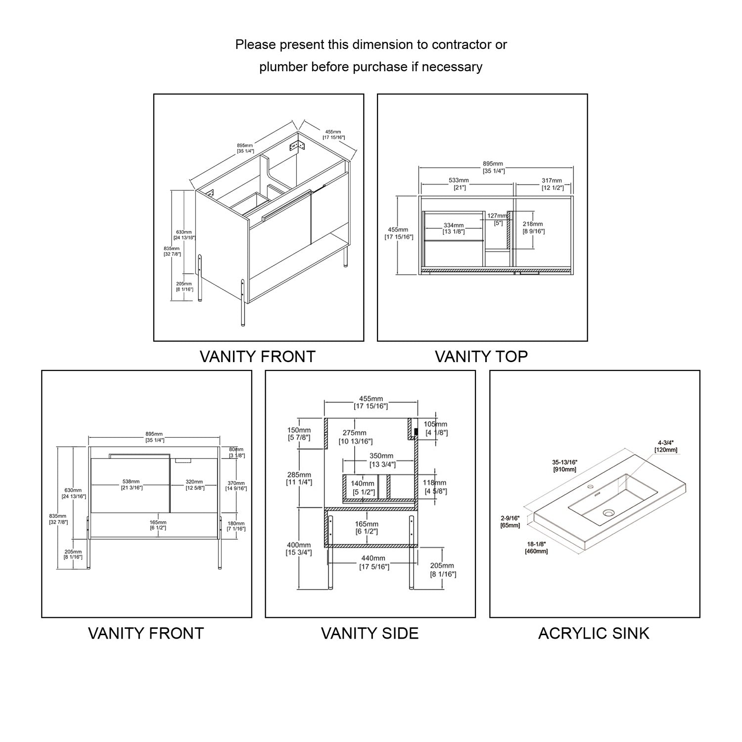 Turin 36″ Vanity - Shop at Home Craft Studio - 16
