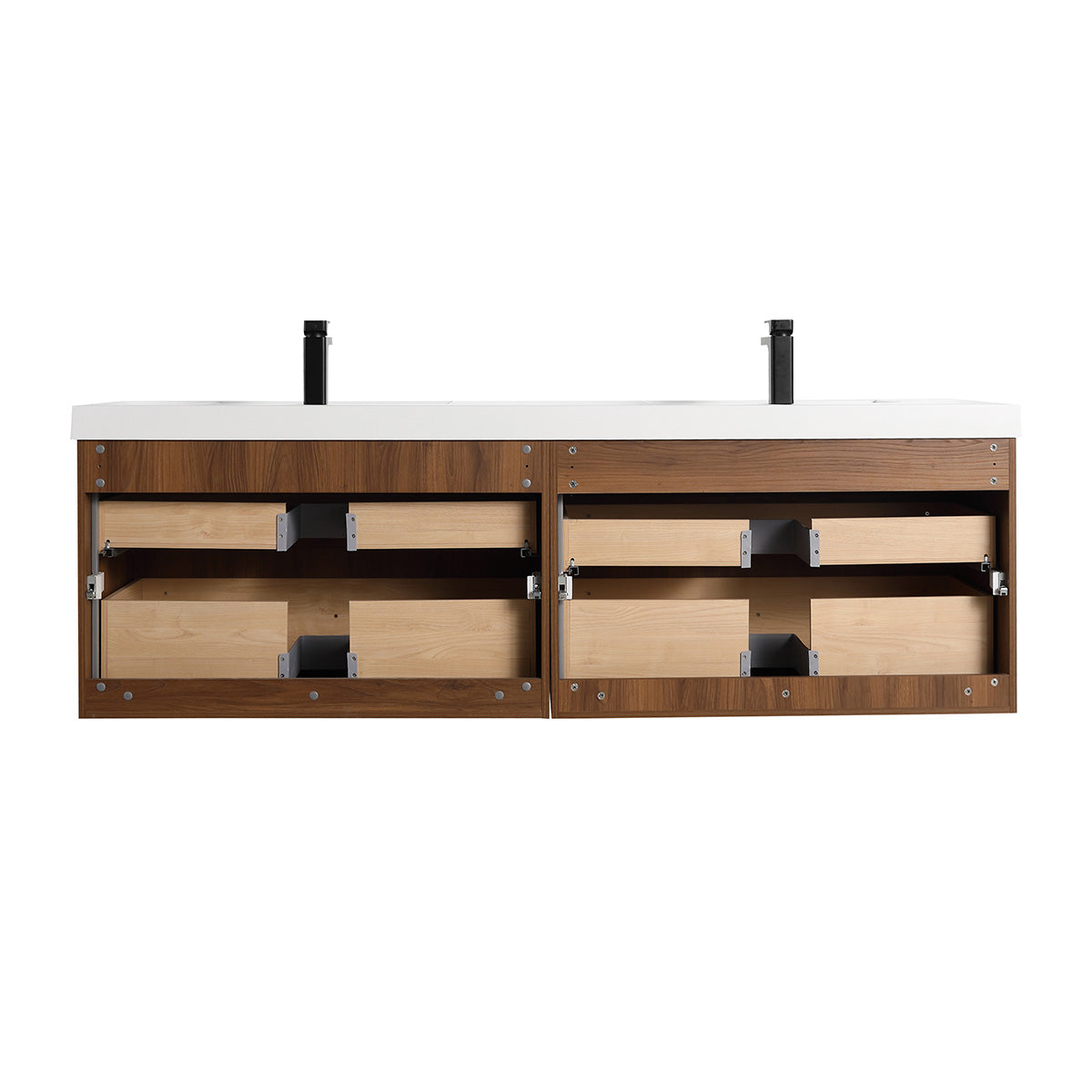 Lille – 72 Inch Double Vanity – Brown Walnut Strip