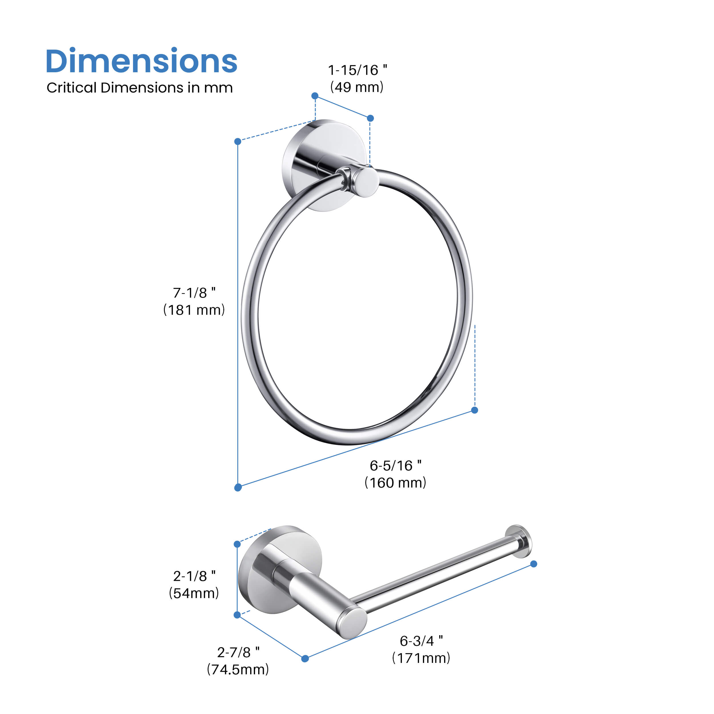 Halo 2-Piece Bathroom Hardware Set - C-CBA14-2-2