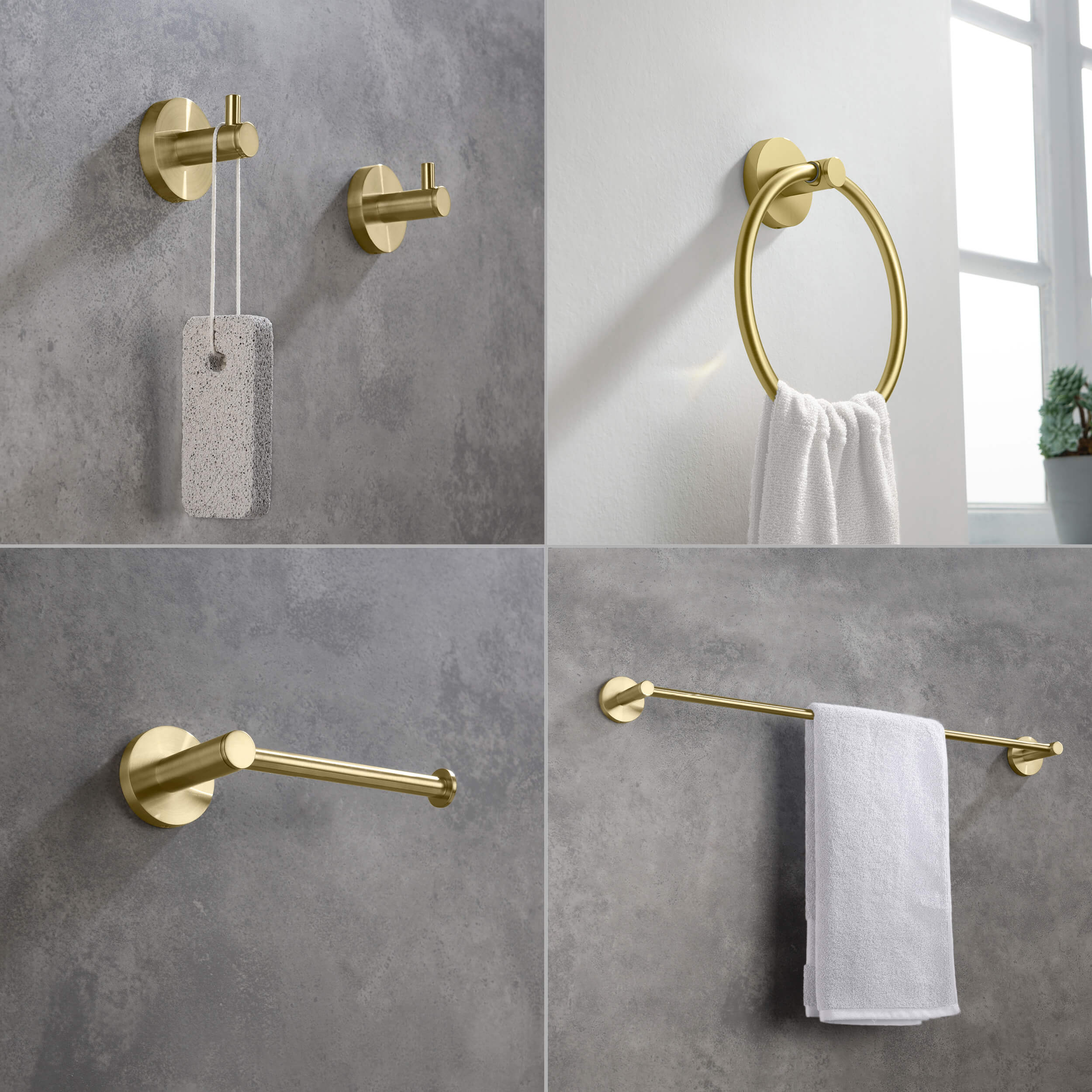 Halo 5-Piece Bathroom Hardware Set - C-CBA14-5-1