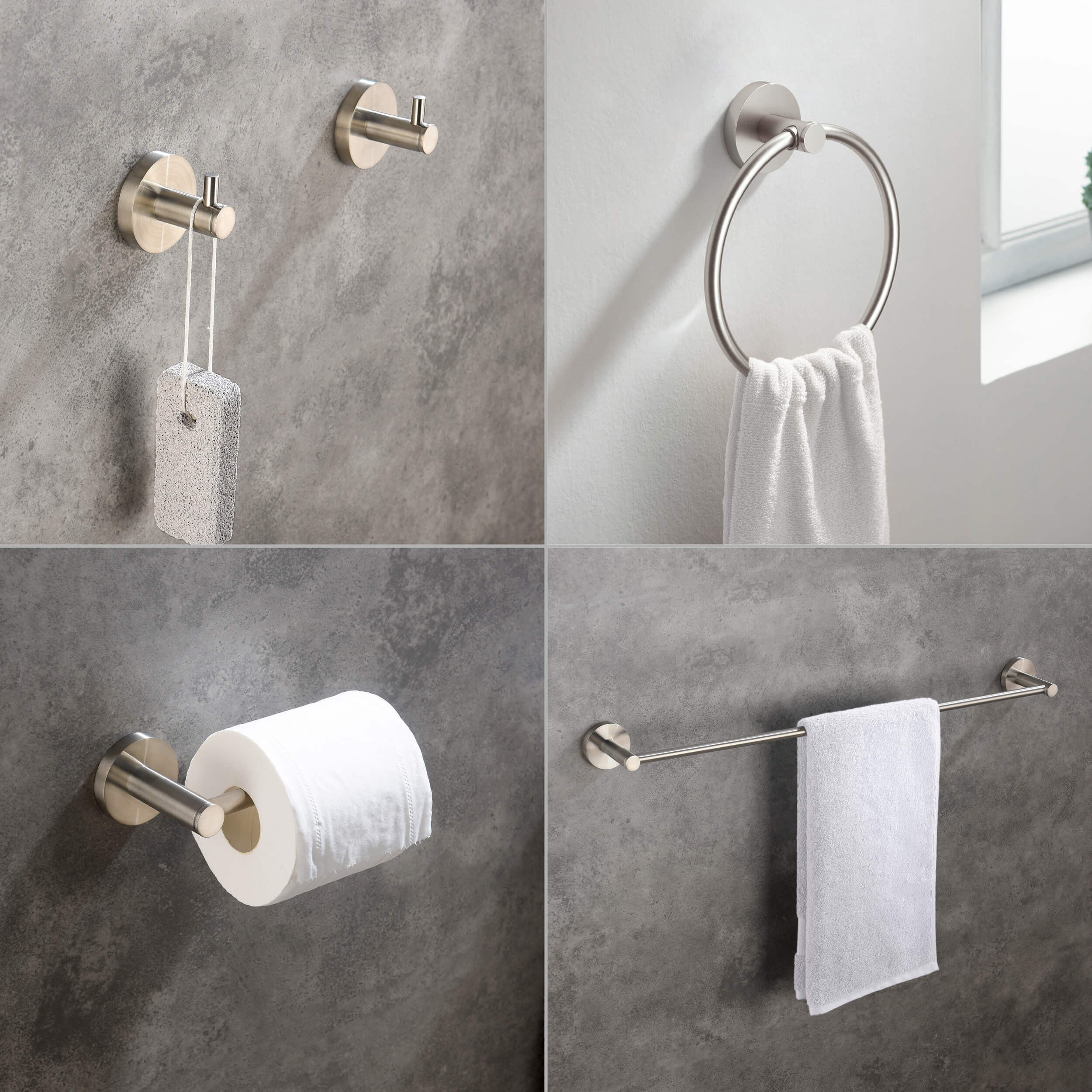 Halo 5-Piece Bathroom Hardware Set - C-CBA14-5-1