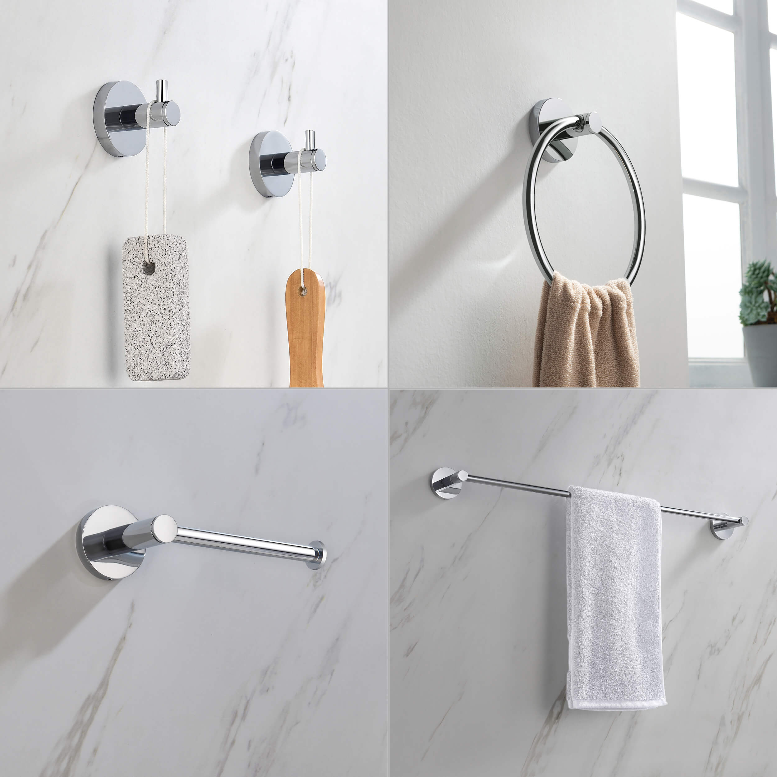 Halo 5-Piece Bathroom Hardware Set - C-CBA14-5-1