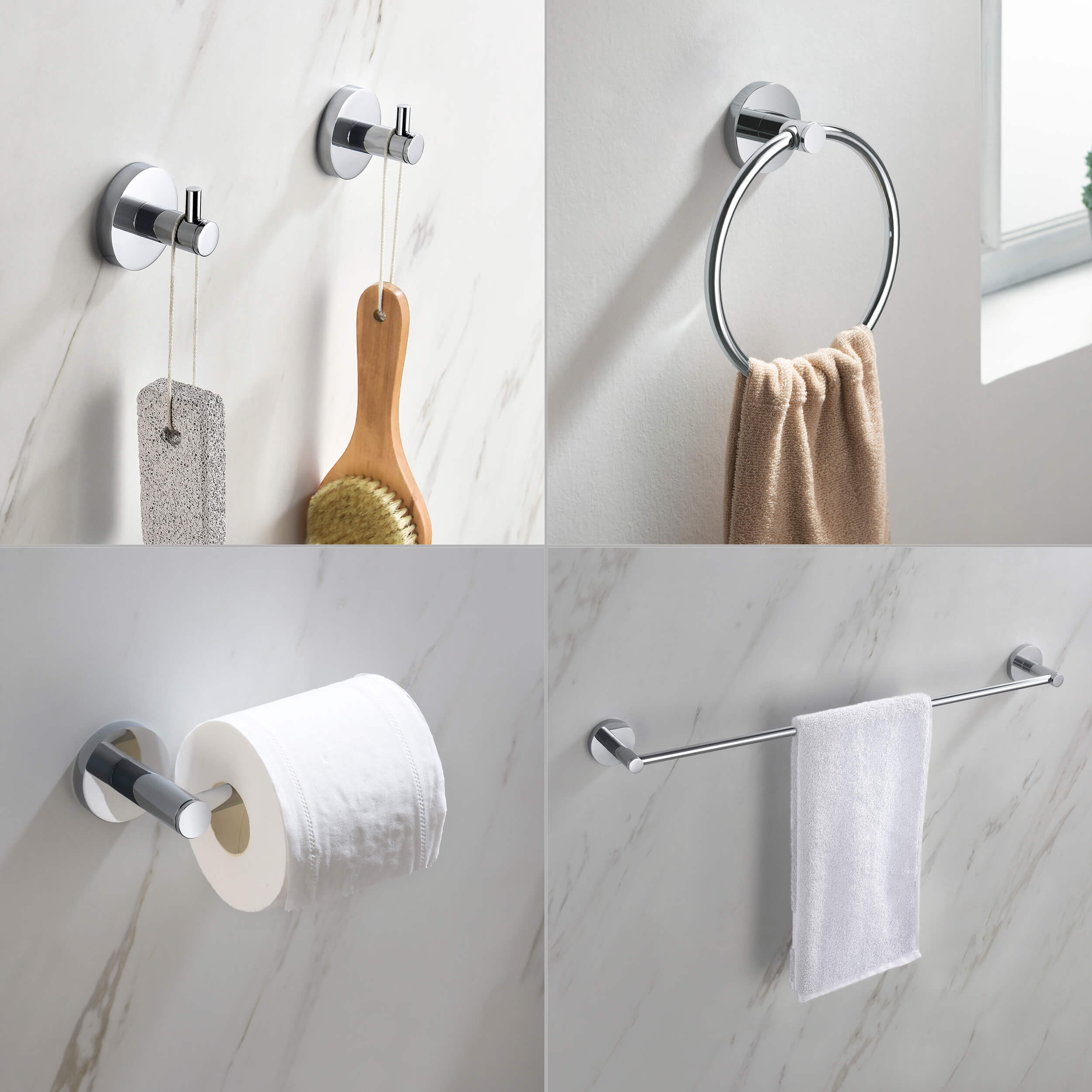 Halo 5-Piece Bathroom Hardware Set - C-CBA14-5-1