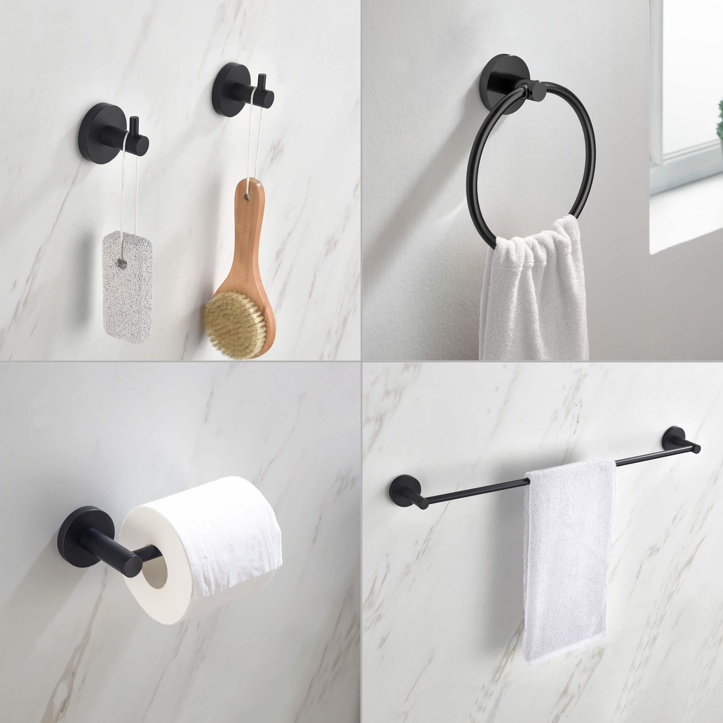 Halo 5-Piece Bathroom Hardware Set - C-CBA14-5-1