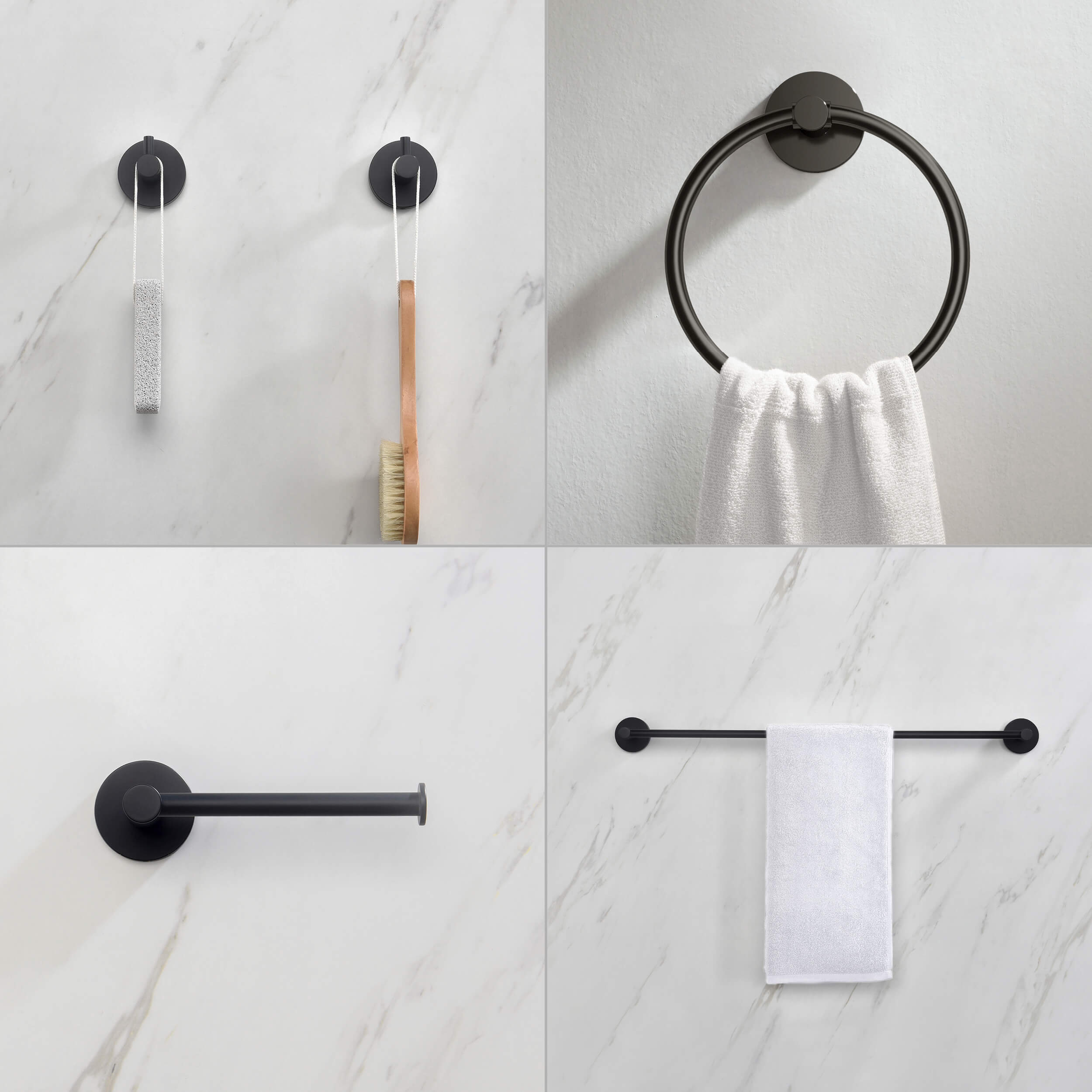 Halo 5-Piece Bathroom Hardware Set - C-CBA14-5-1