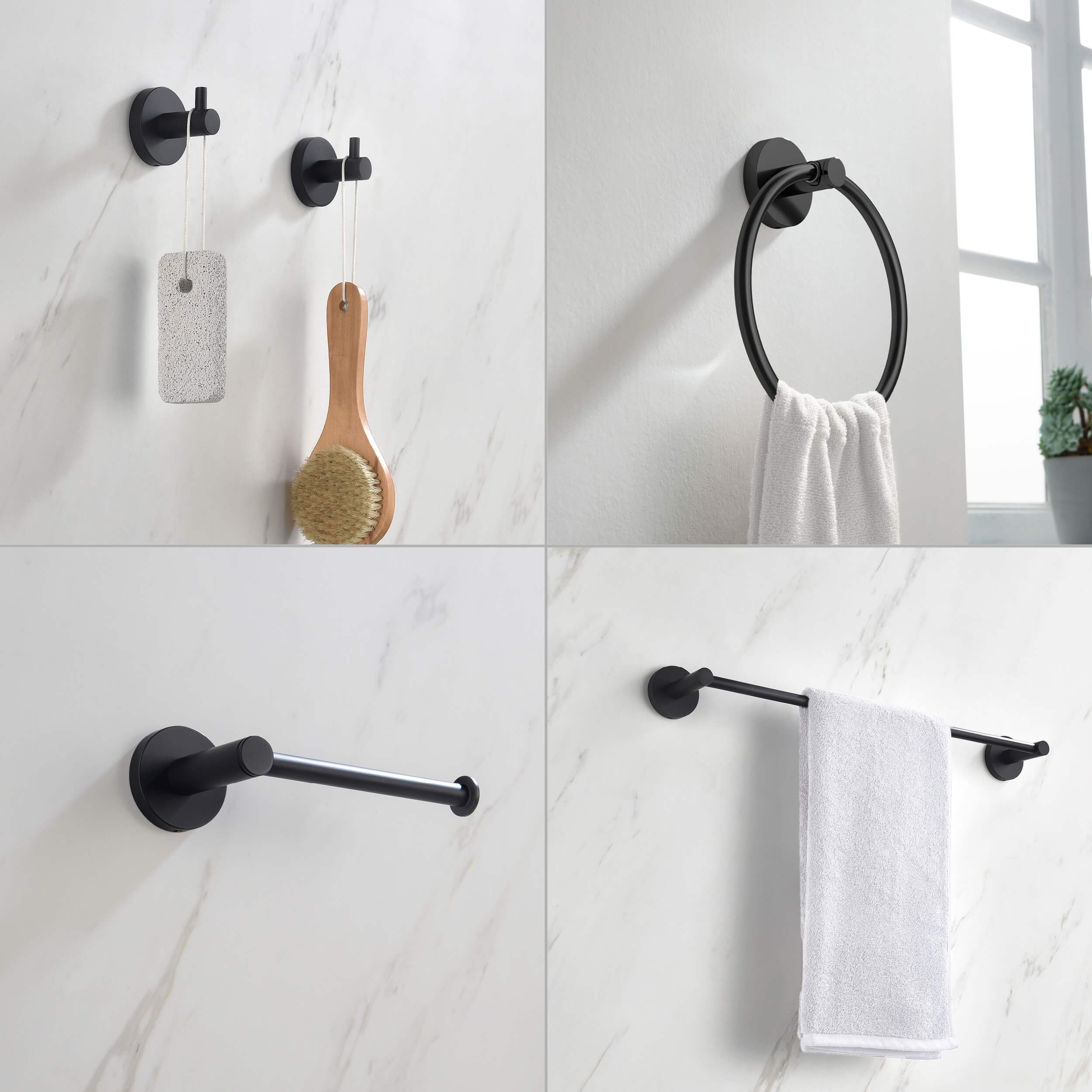 Halo 5-Piece Bathroom Hardware Set - C-CBA14-5-3