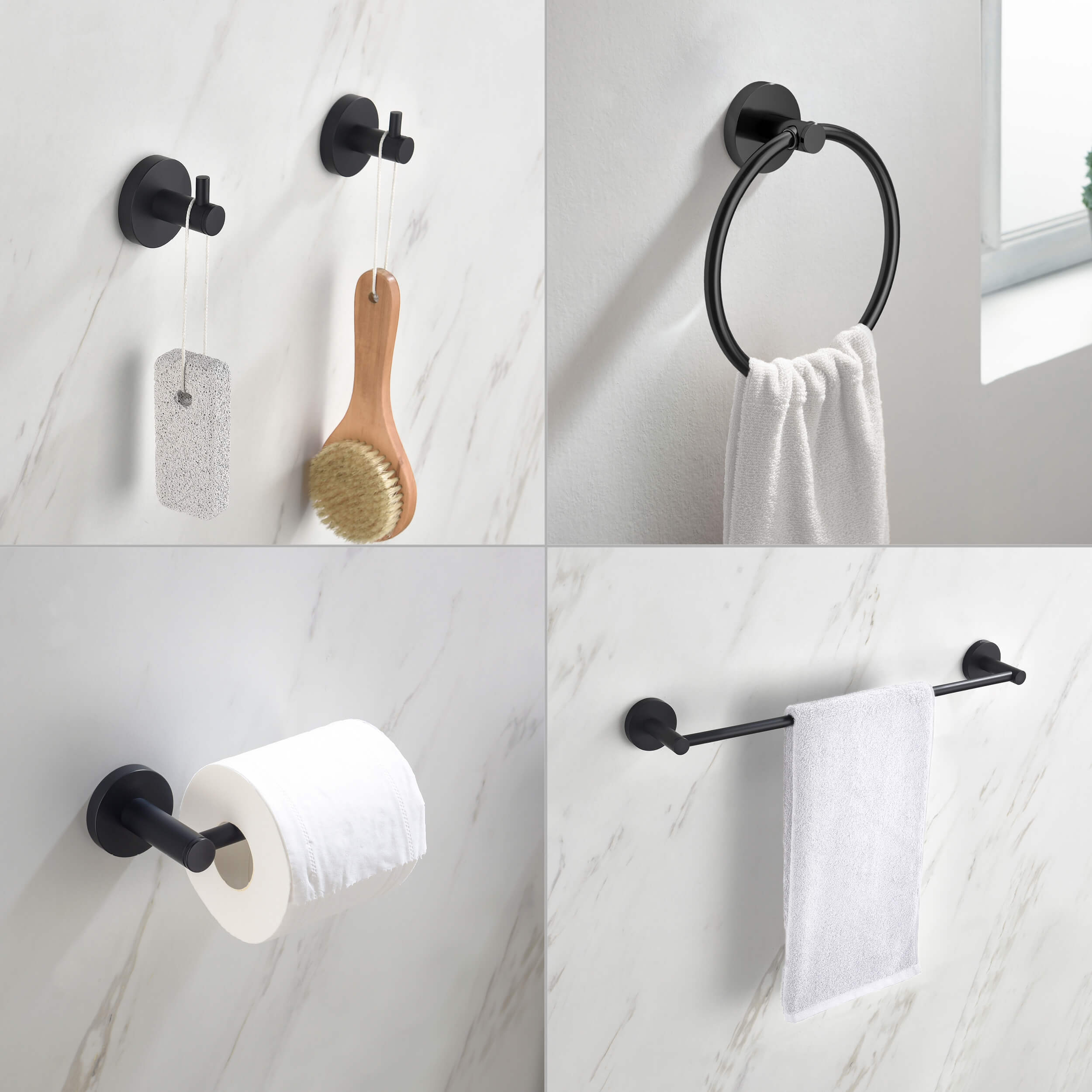 Halo 5-Piece Bathroom Hardware Set - C-CBA14-5-3