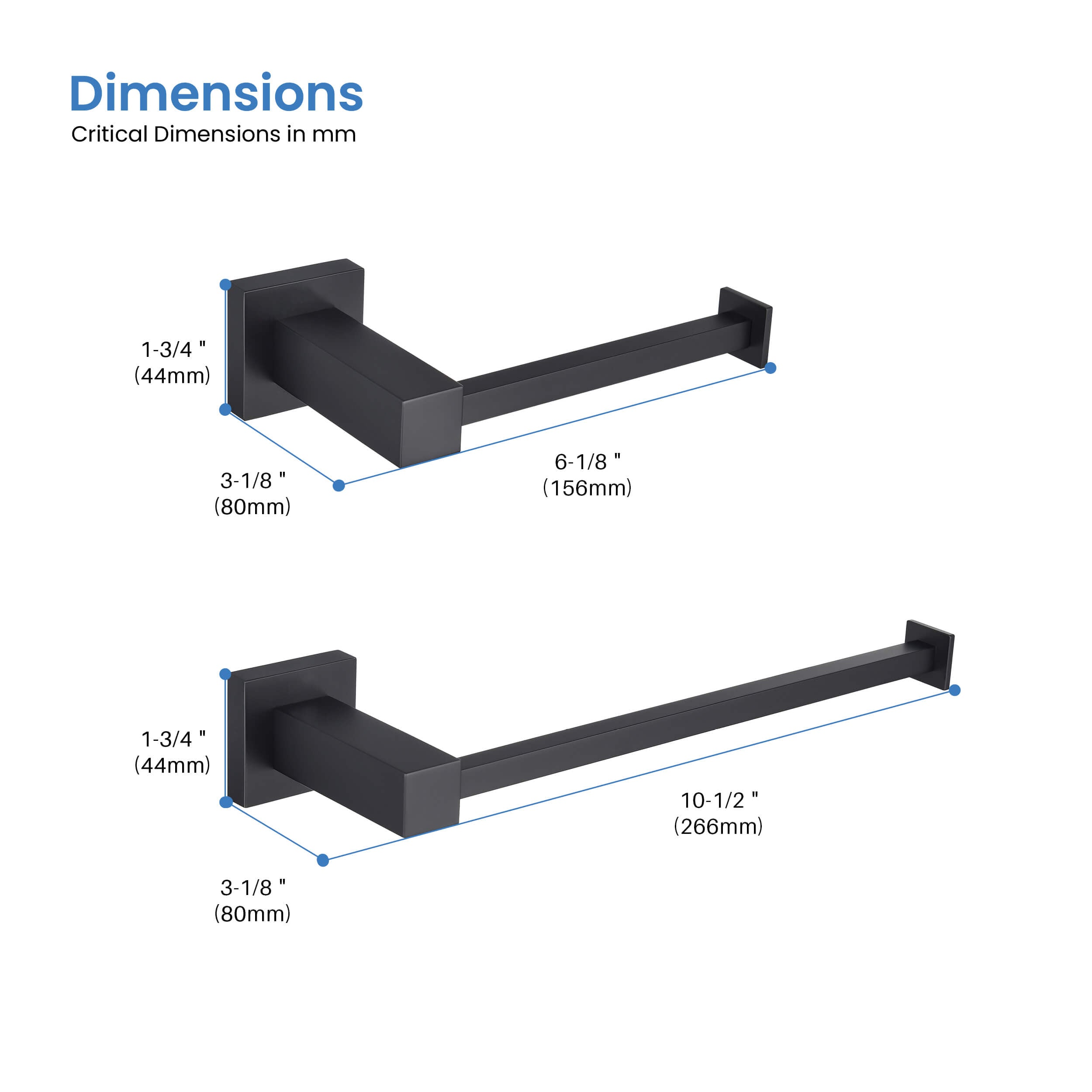 Quadra 2-Piece Bathroom Hardware Set - C-CBA15-2-1