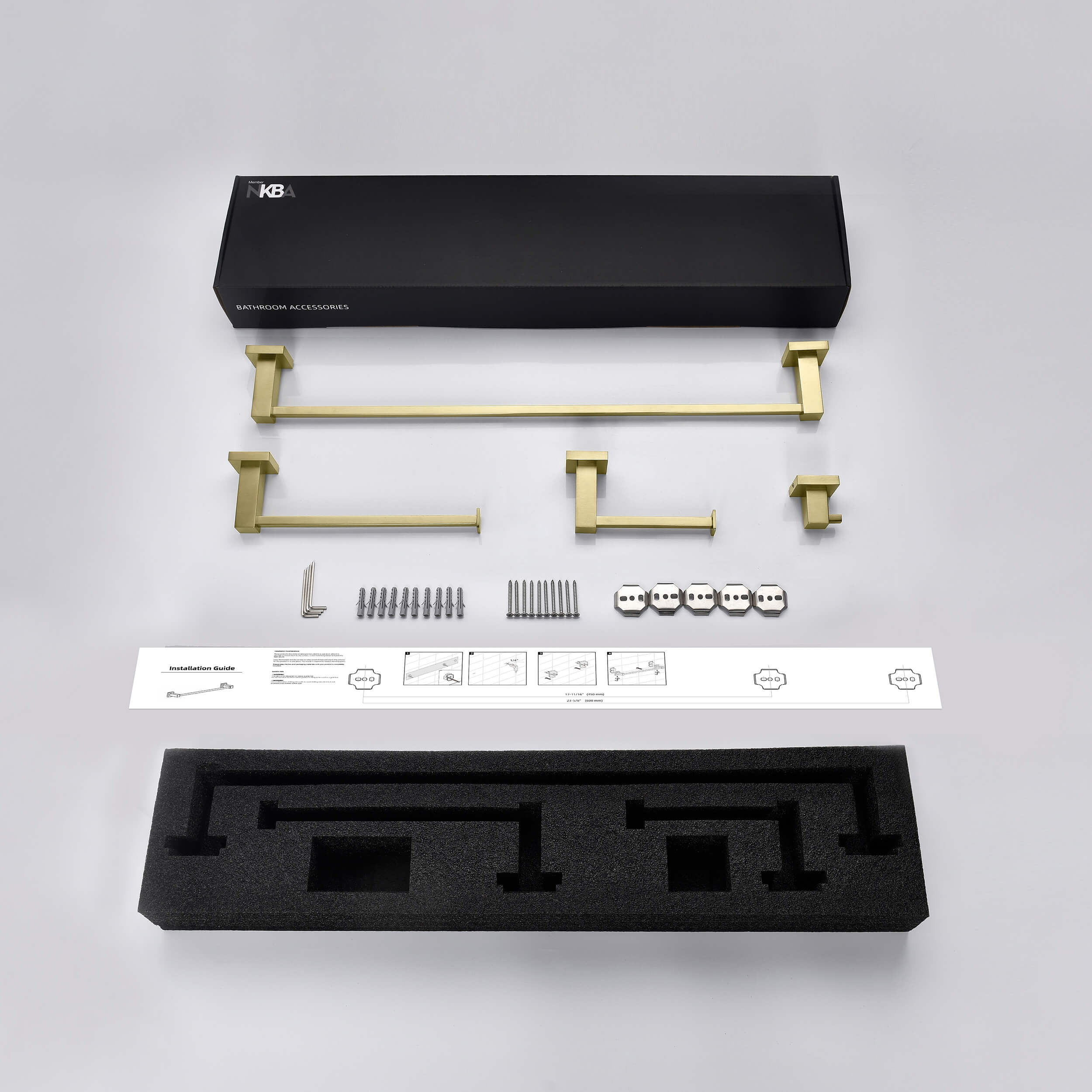 Quadra 4-Piece Bathroom Hardware Set - C-CBA15-4