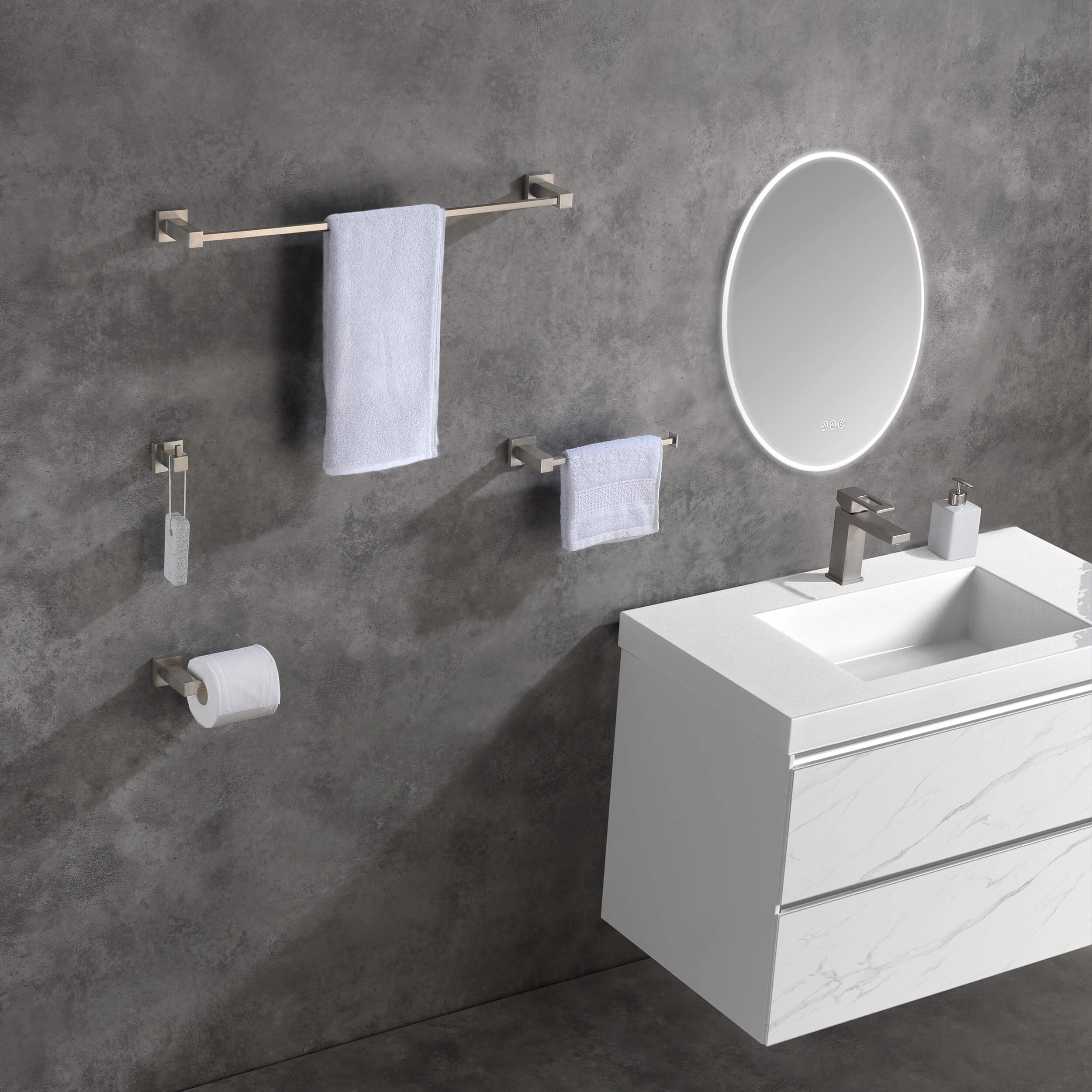 Quadra 4-Piece Bathroom Hardware Set - C-CBA15-4