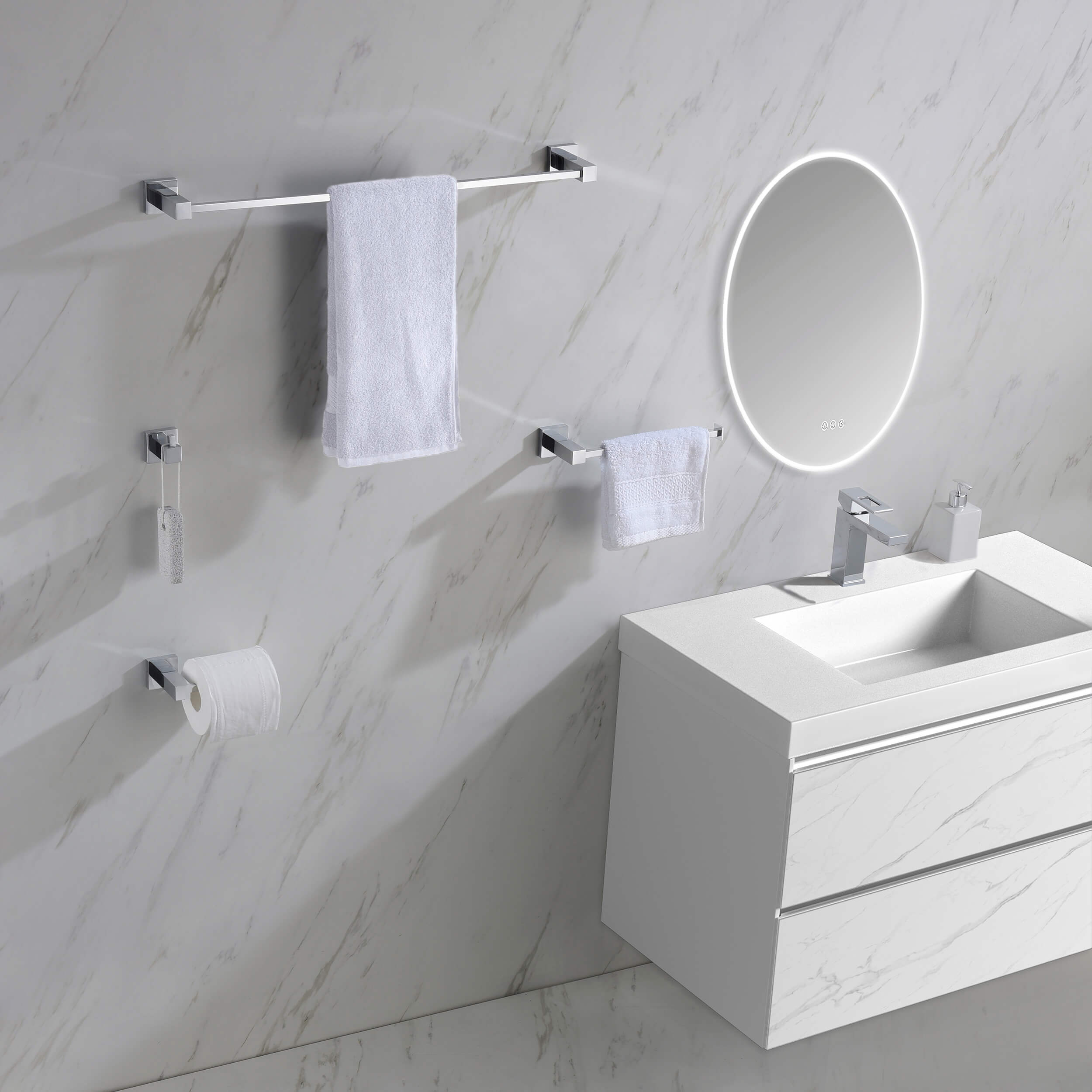 Quadra 5-Piece Bathroom Hardware Set - C-CBA15-5