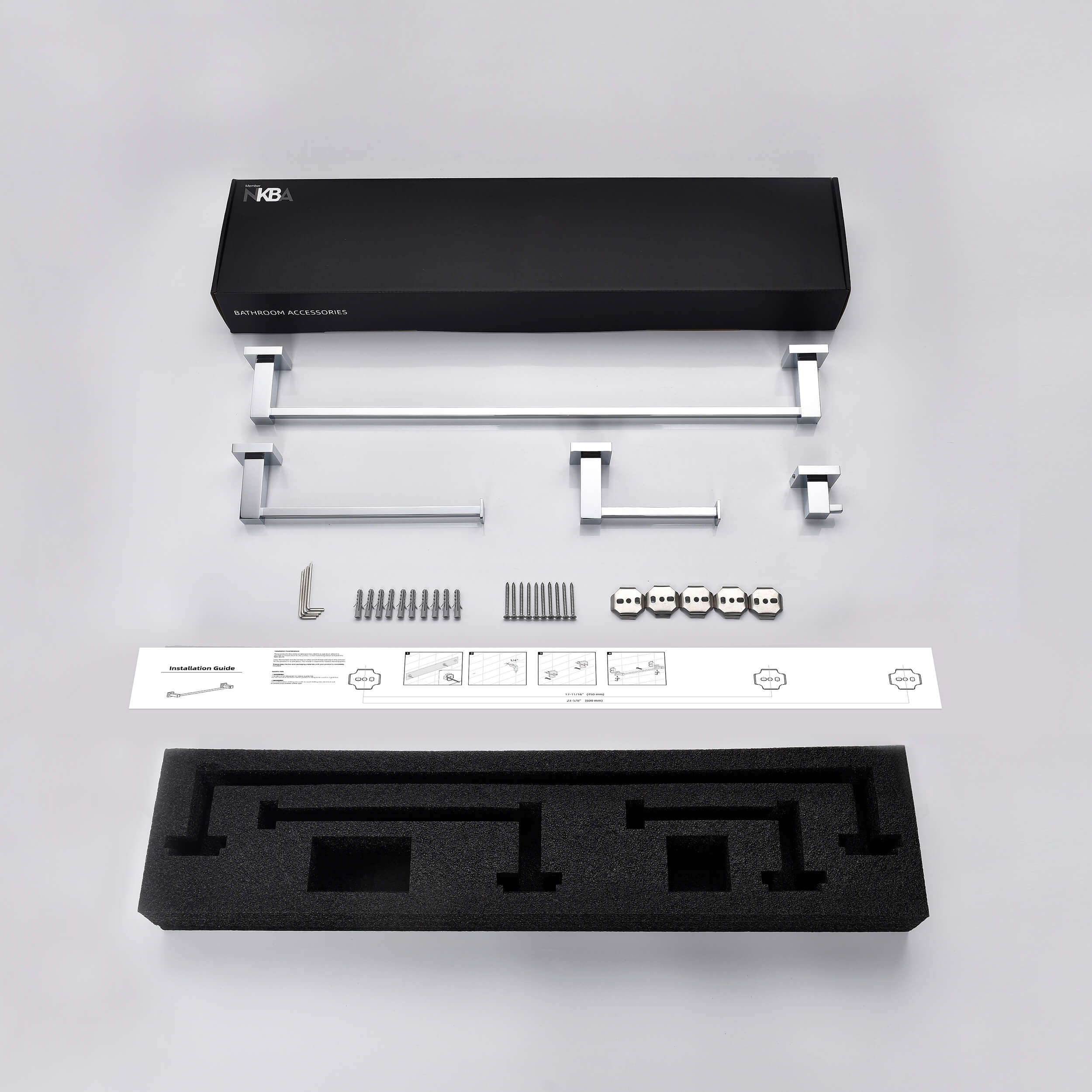 Quadra 4-Piece Bathroom Hardware Set - C-CBA15-4