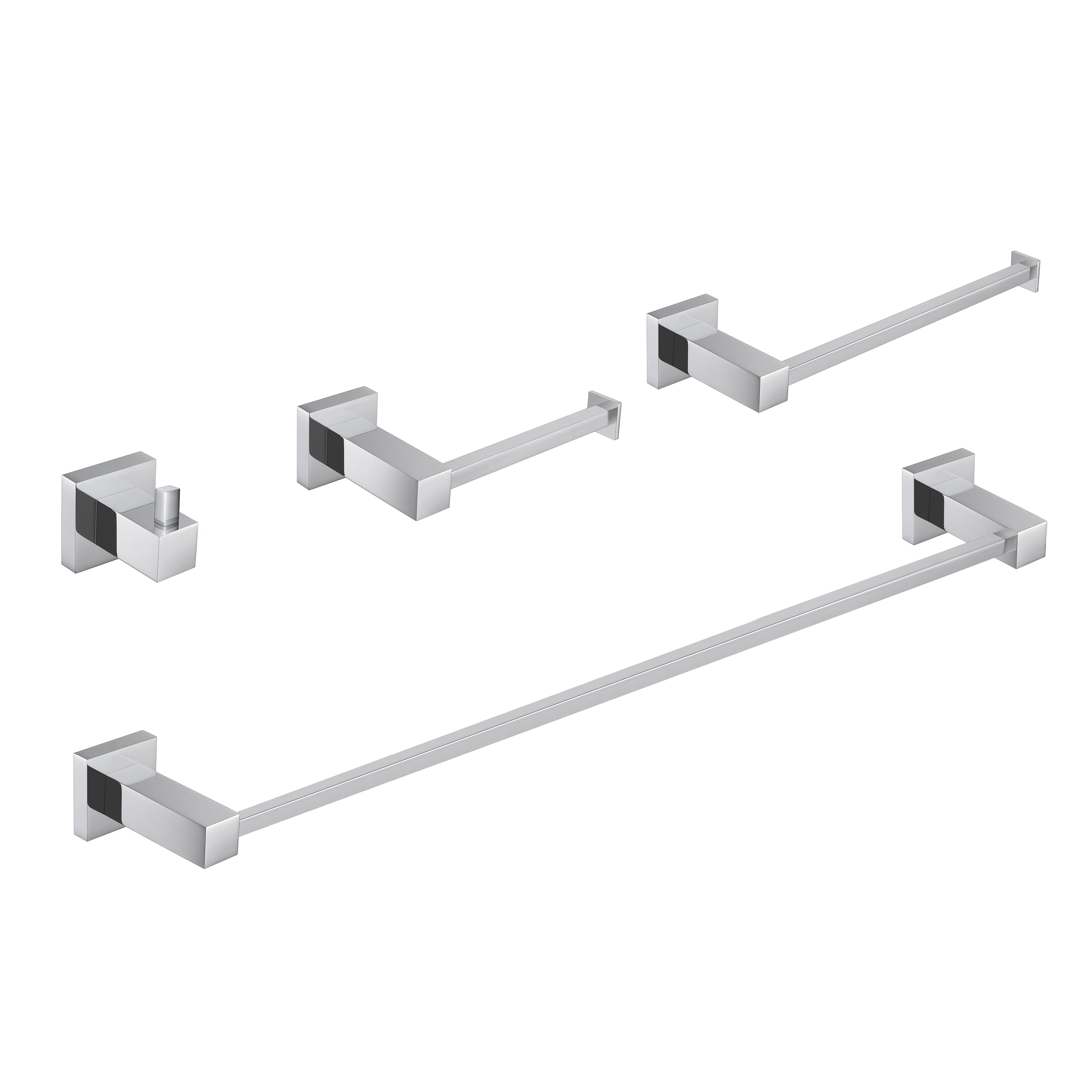 Quadra 4-Piece Bathroom Hardware Set - C-CBA15-4