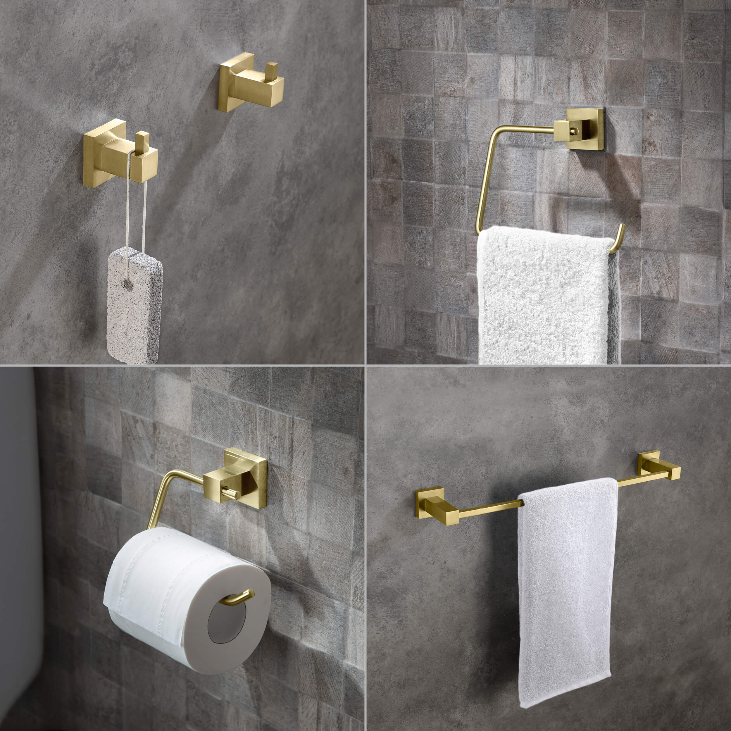 Quadra 5-Piece Bathroom Hardware Set - C-CBA15-5-4