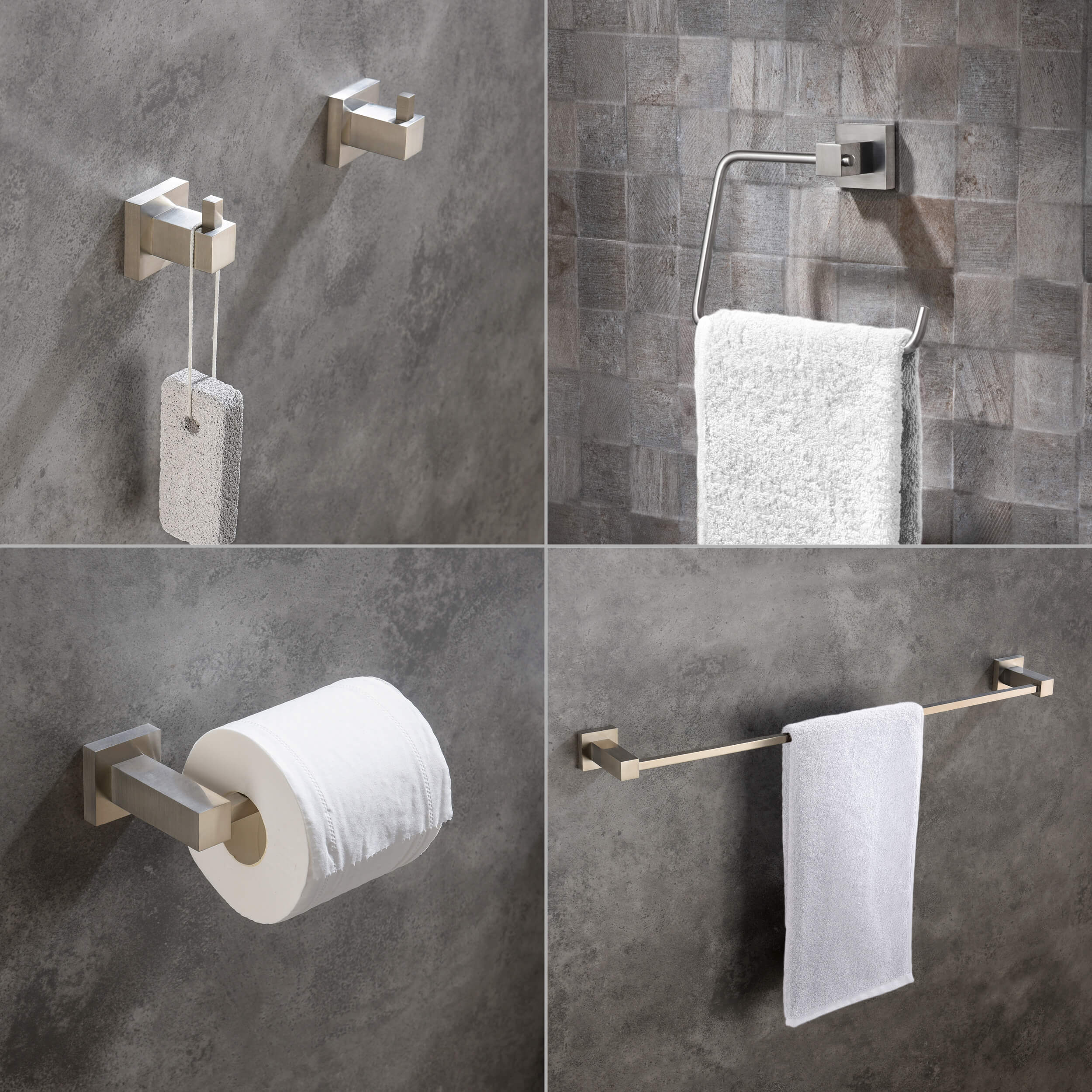 Quadra 5-Piece Bathroom Hardware Set - C-CBA15-5-1