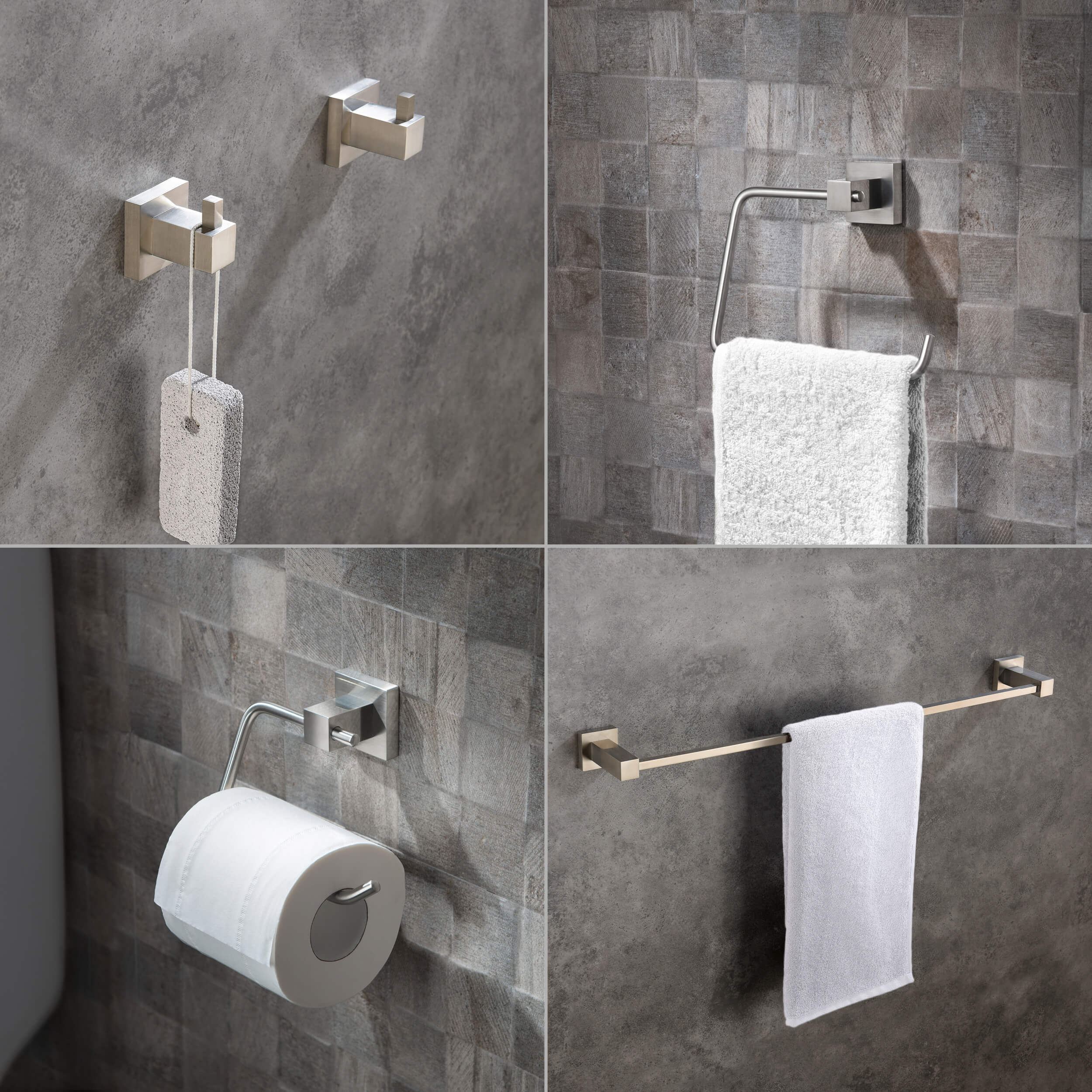 Quadra 5-Piece Bathroom Hardware Set - C-CBA15-5-2