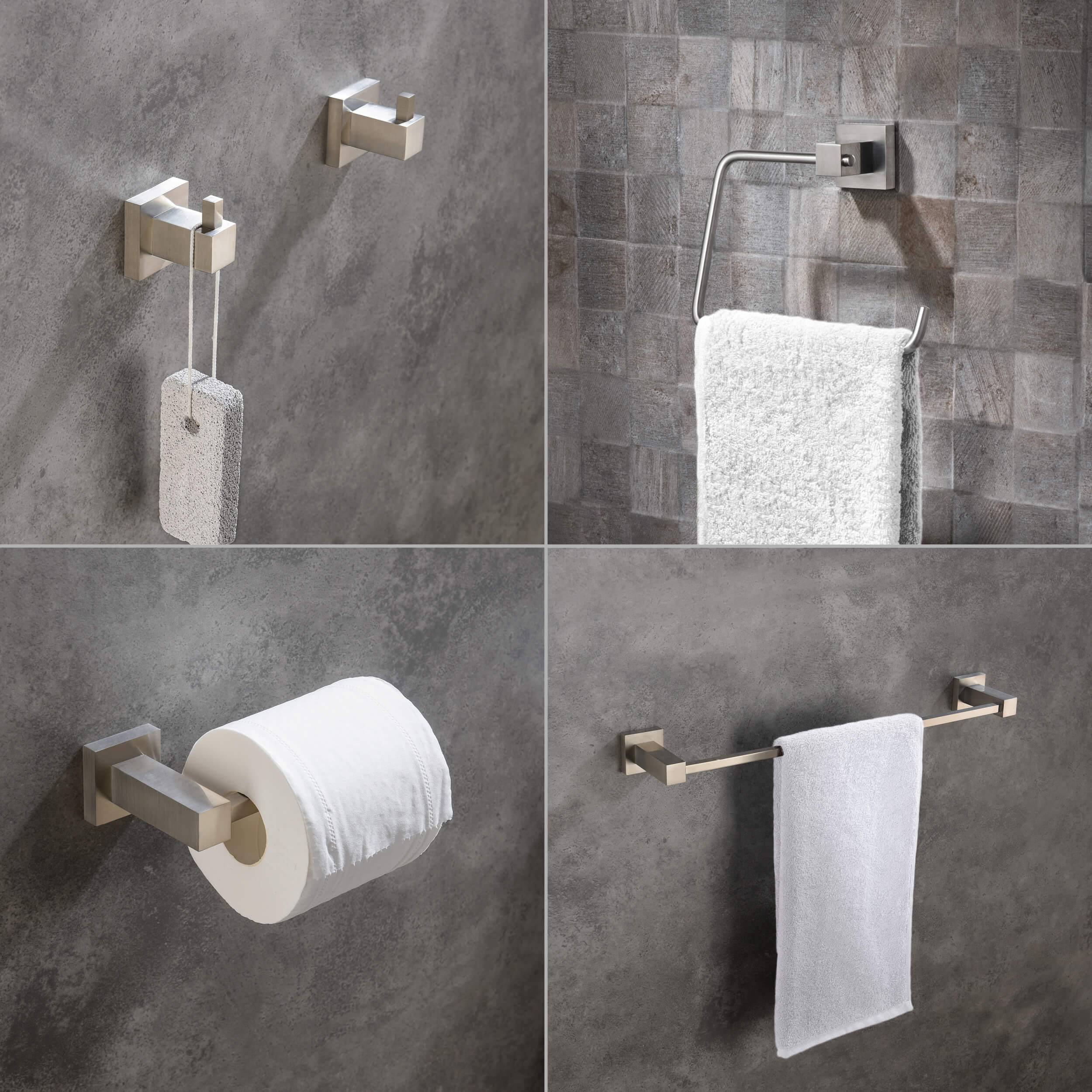 Quadra 5-Piece Bathroom Hardware Set - C-CBA15-5-3