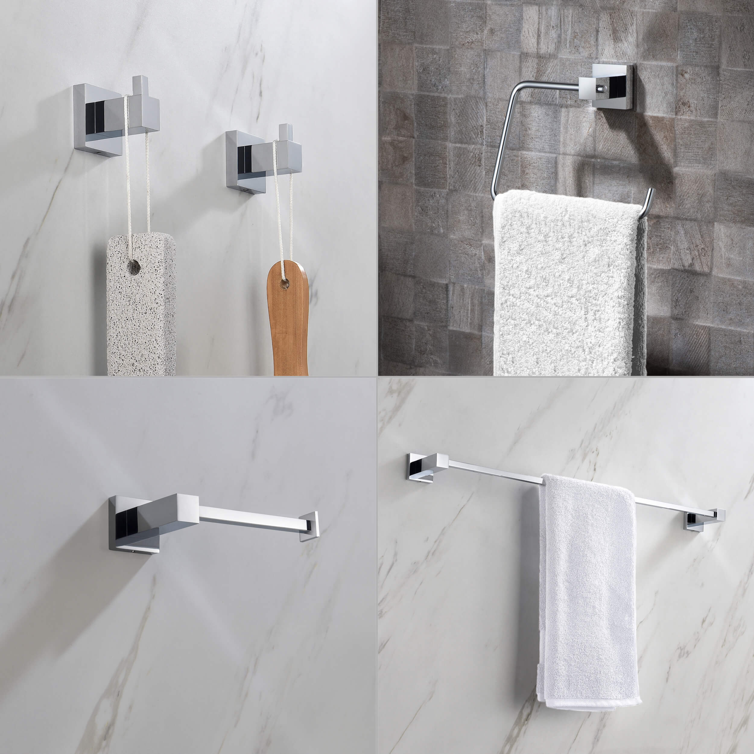 Quadra 5-Piece Bathroom Hardware Set - C-CBA15-5-1