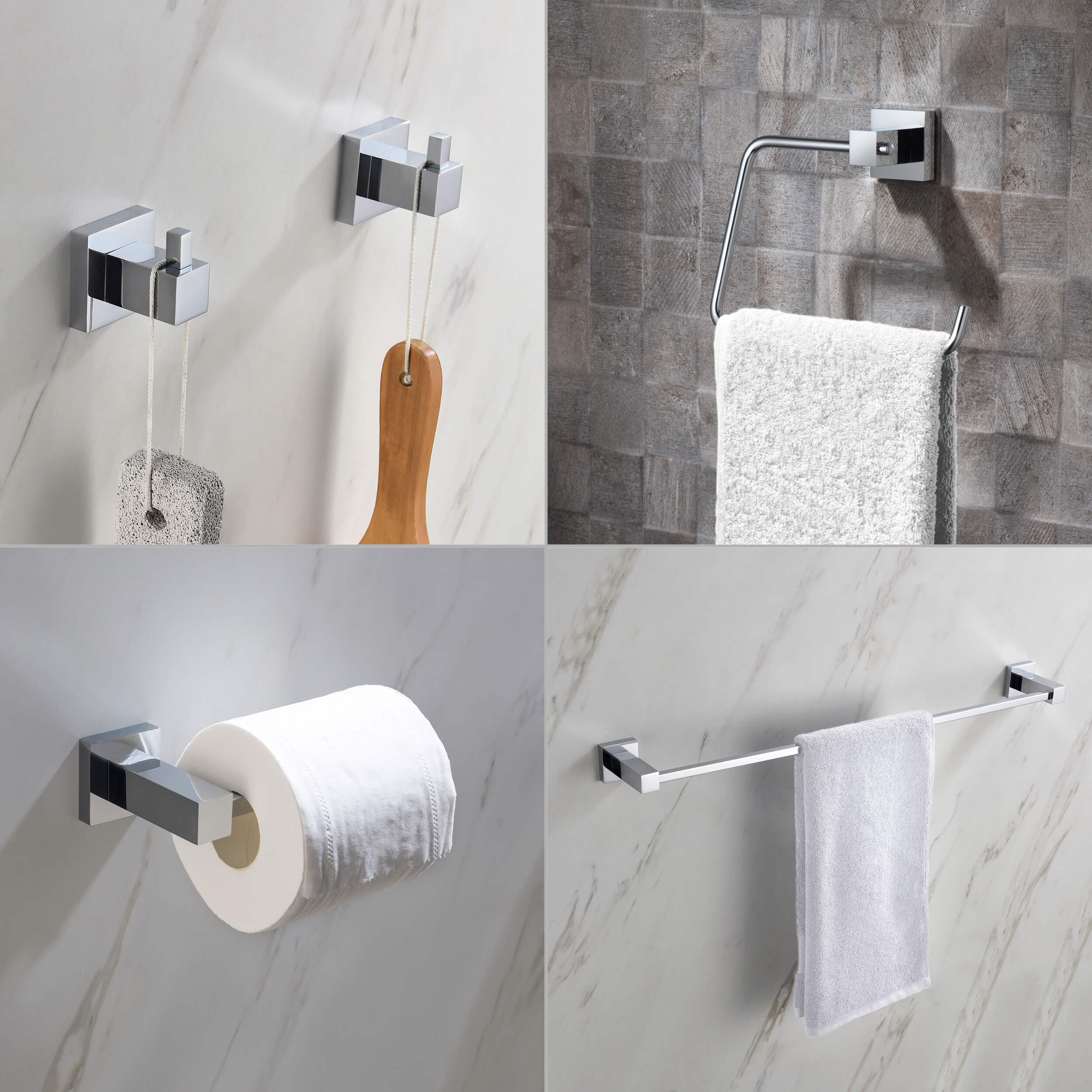 Quadra 5-Piece Bathroom Hardware Set - C-CBA15-5-1