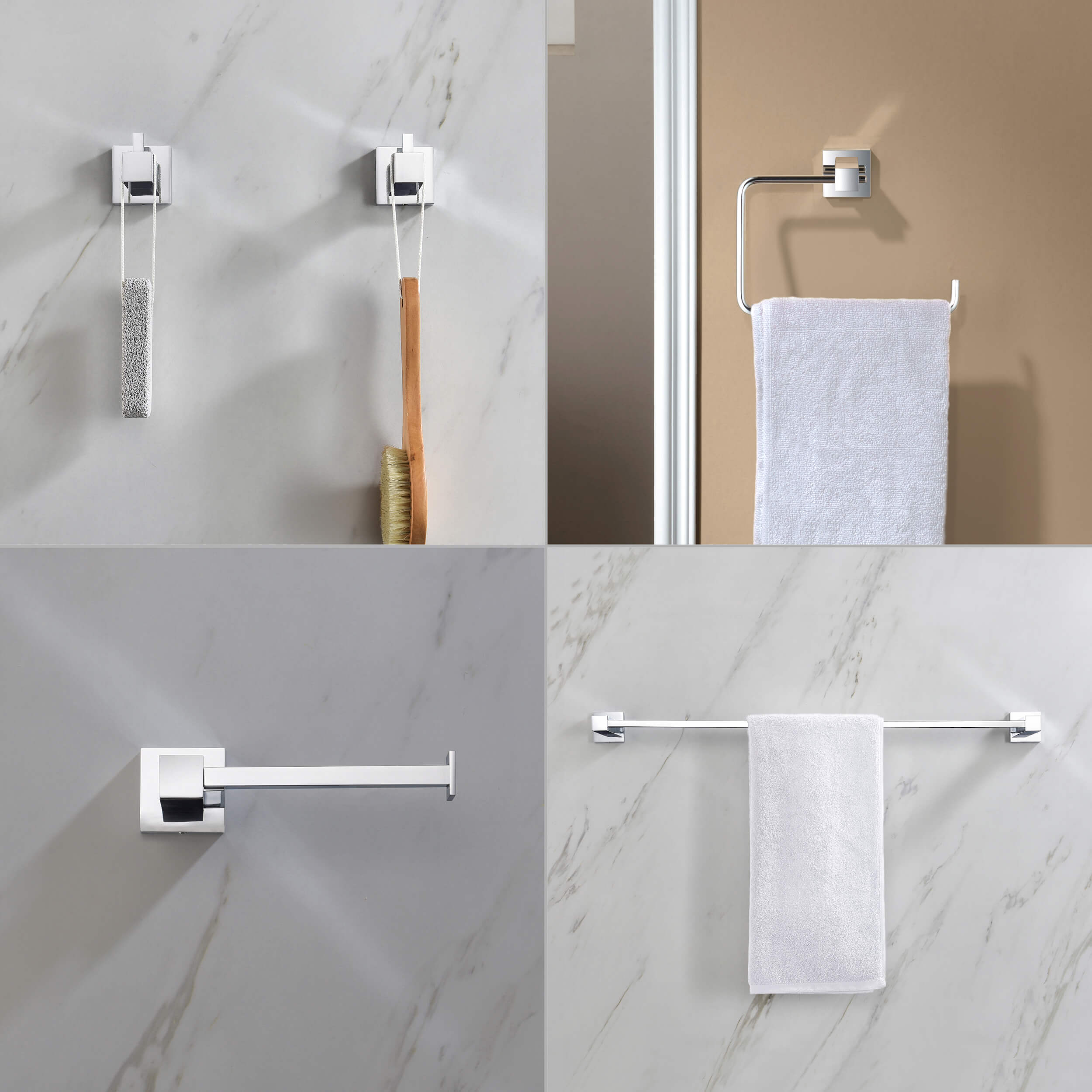 Quadra 5-Piece Bathroom Hardware Set - C-CBA15-5-1