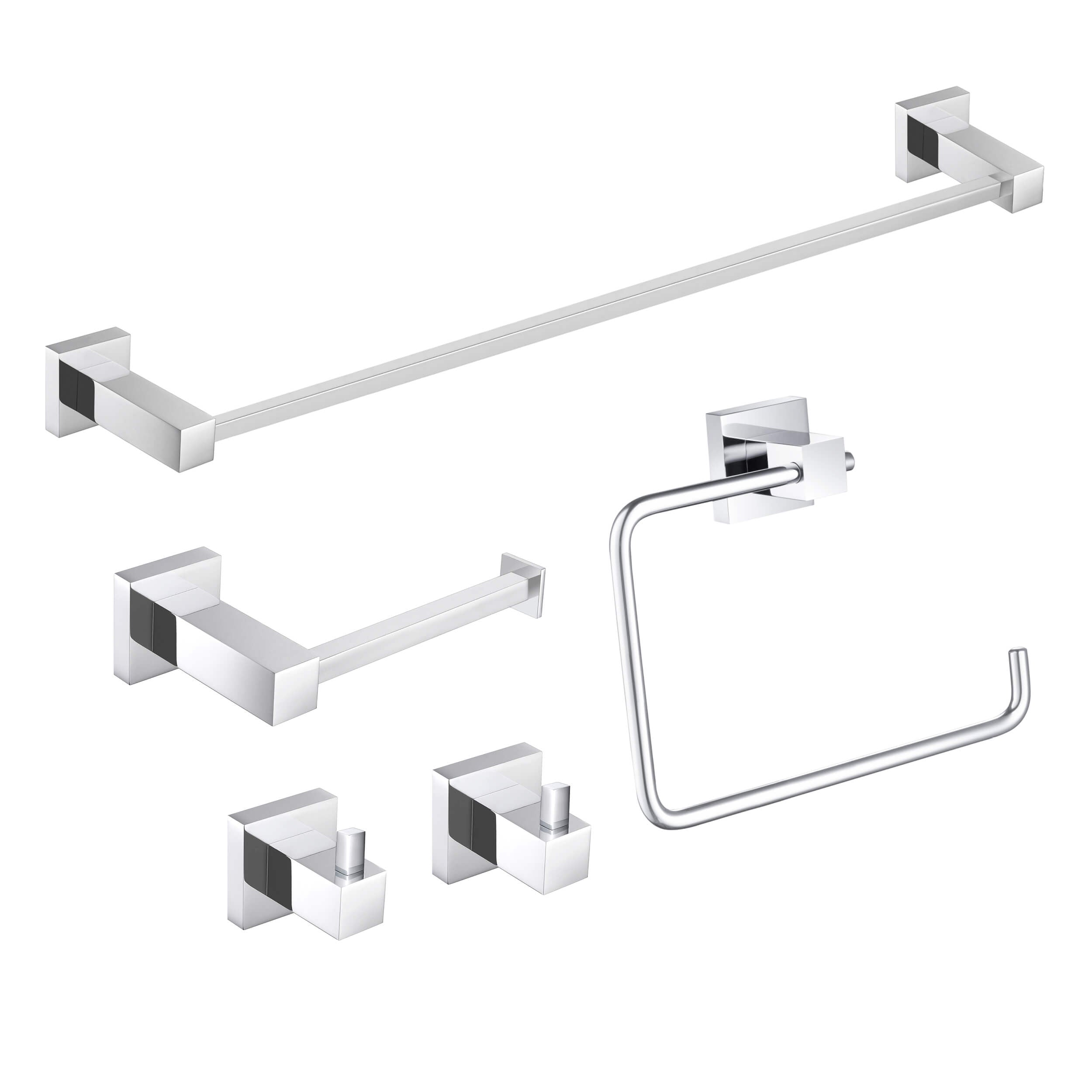 Quadra 5-Piece Bathroom Hardware Set - C-CBA15-5-1