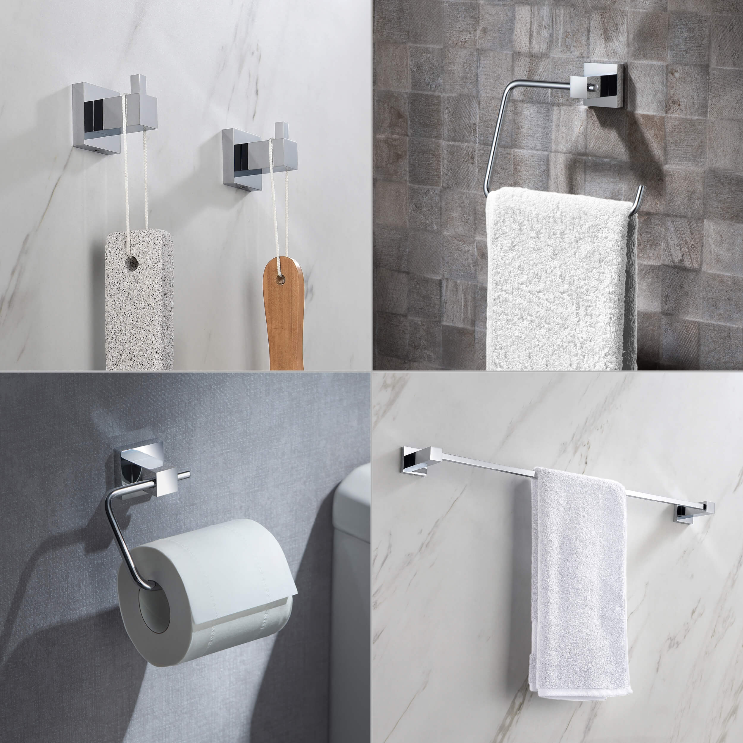 Quadra 5-Piece Bathroom Hardware Set - C-CBA15-5-2