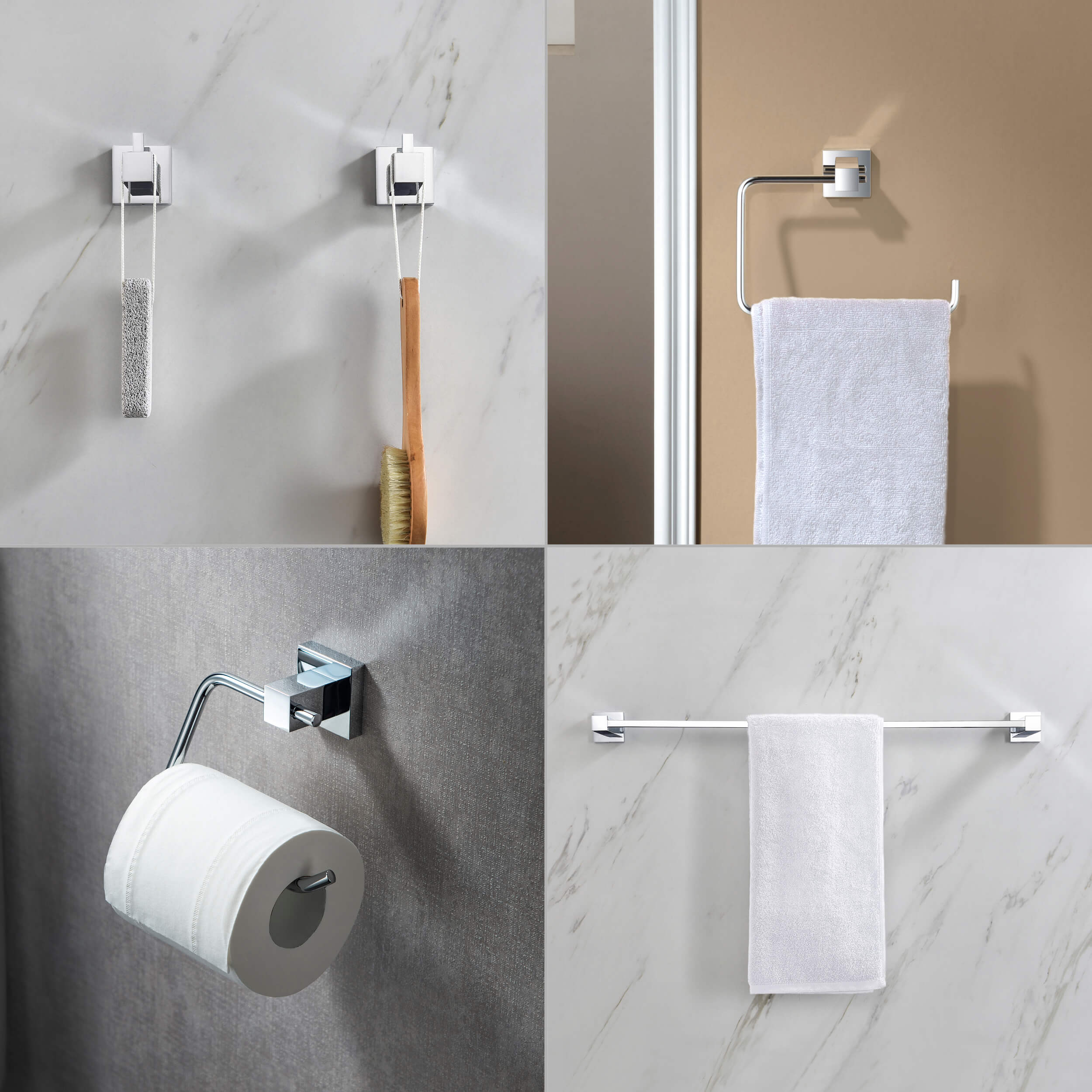 Quadra 5-Piece Bathroom Hardware Set - C-CBA15-5-2