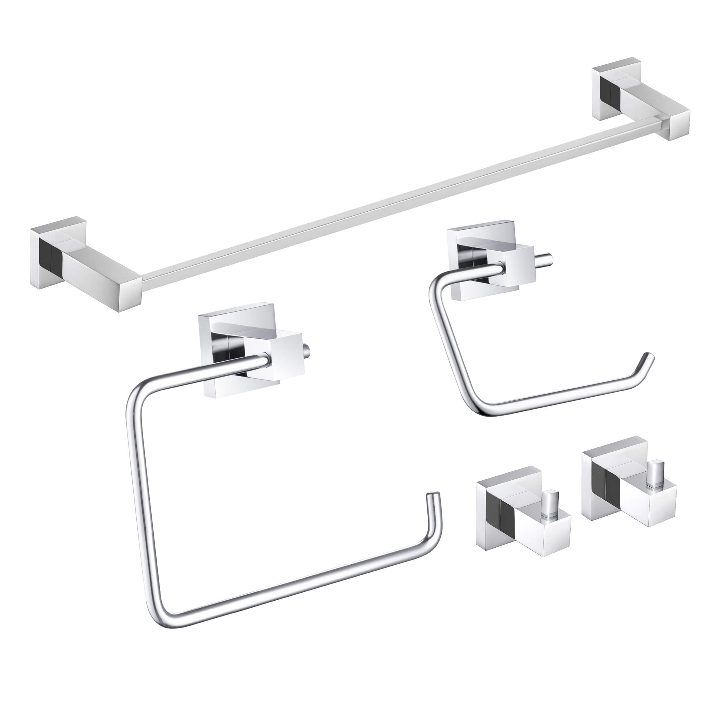 Quadra 5-Piece Bathroom Hardware Set - C-CBA15-5-2