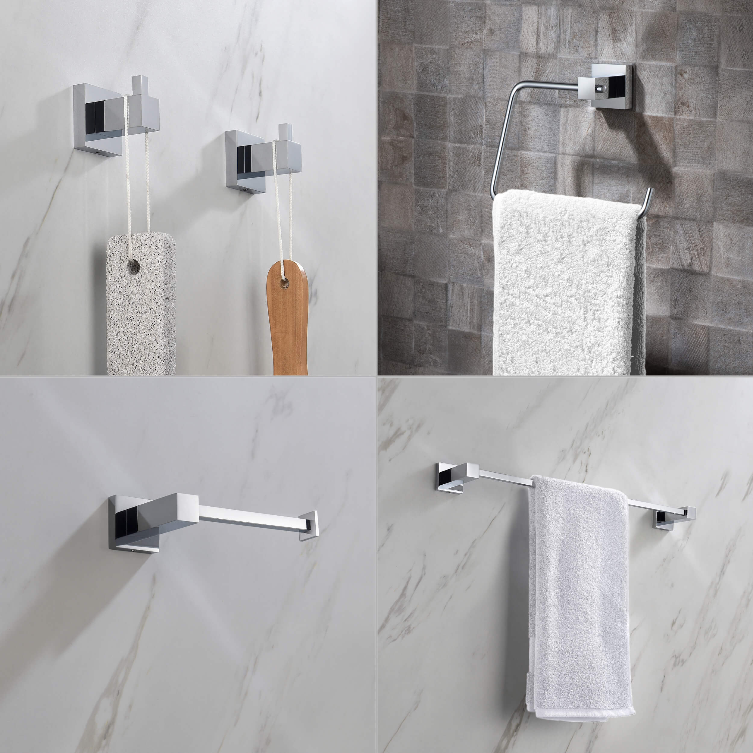 Quadra 5-Piece Bathroom Hardware Set - C-CBA15-5-3