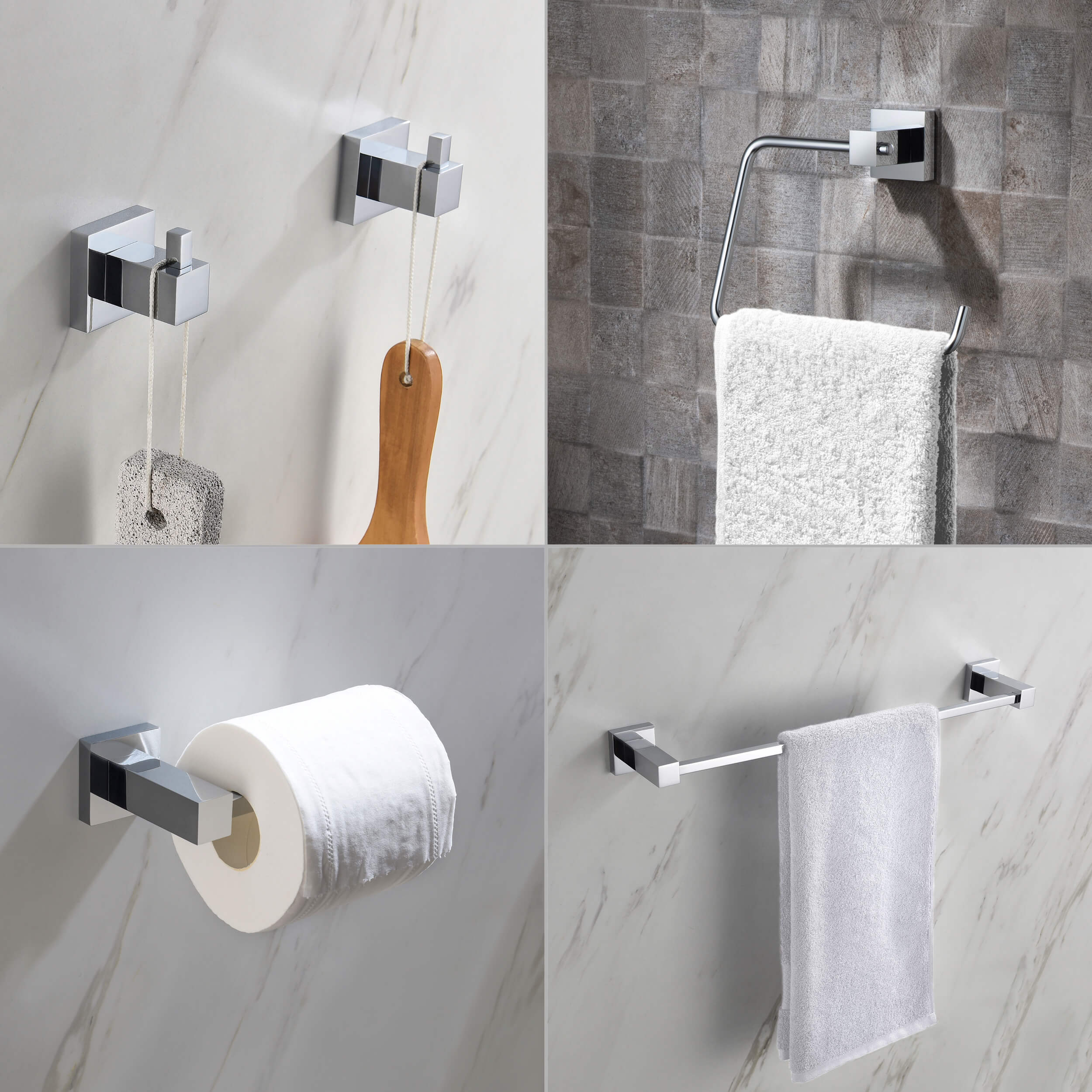 Quadra 5-Piece Bathroom Hardware Set - C-CBA15-5-3