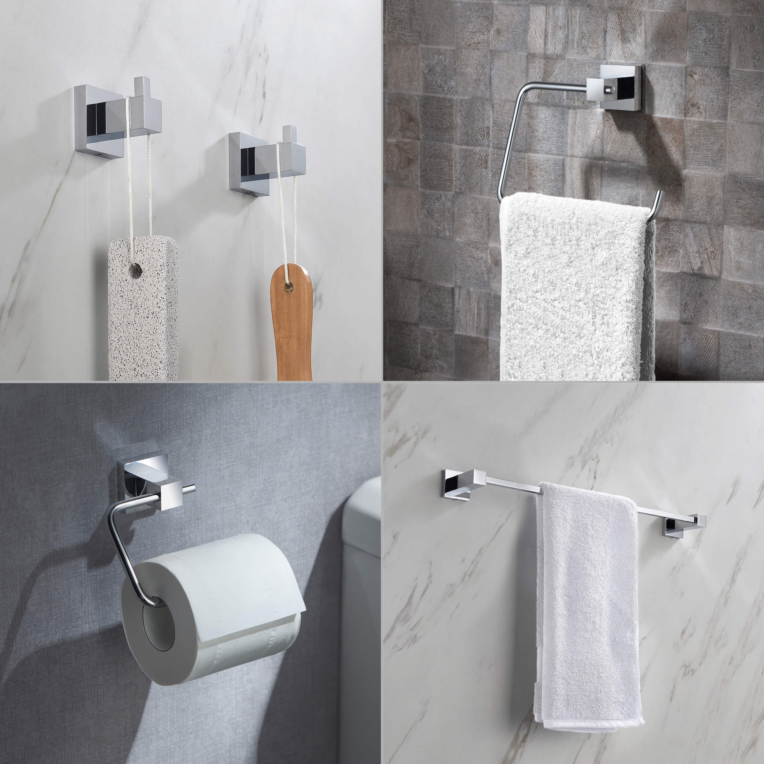 Quadra 5-Piece Bathroom Hardware Set - C-CBA15-5-4