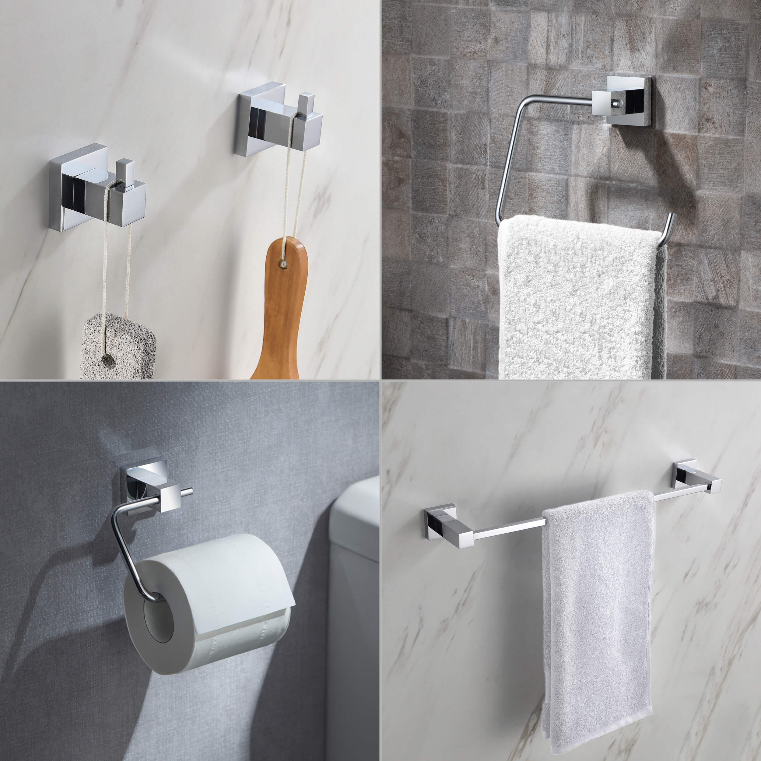 Quadra 5-Piece Bathroom Hardware Set - C-CBA15-5-4