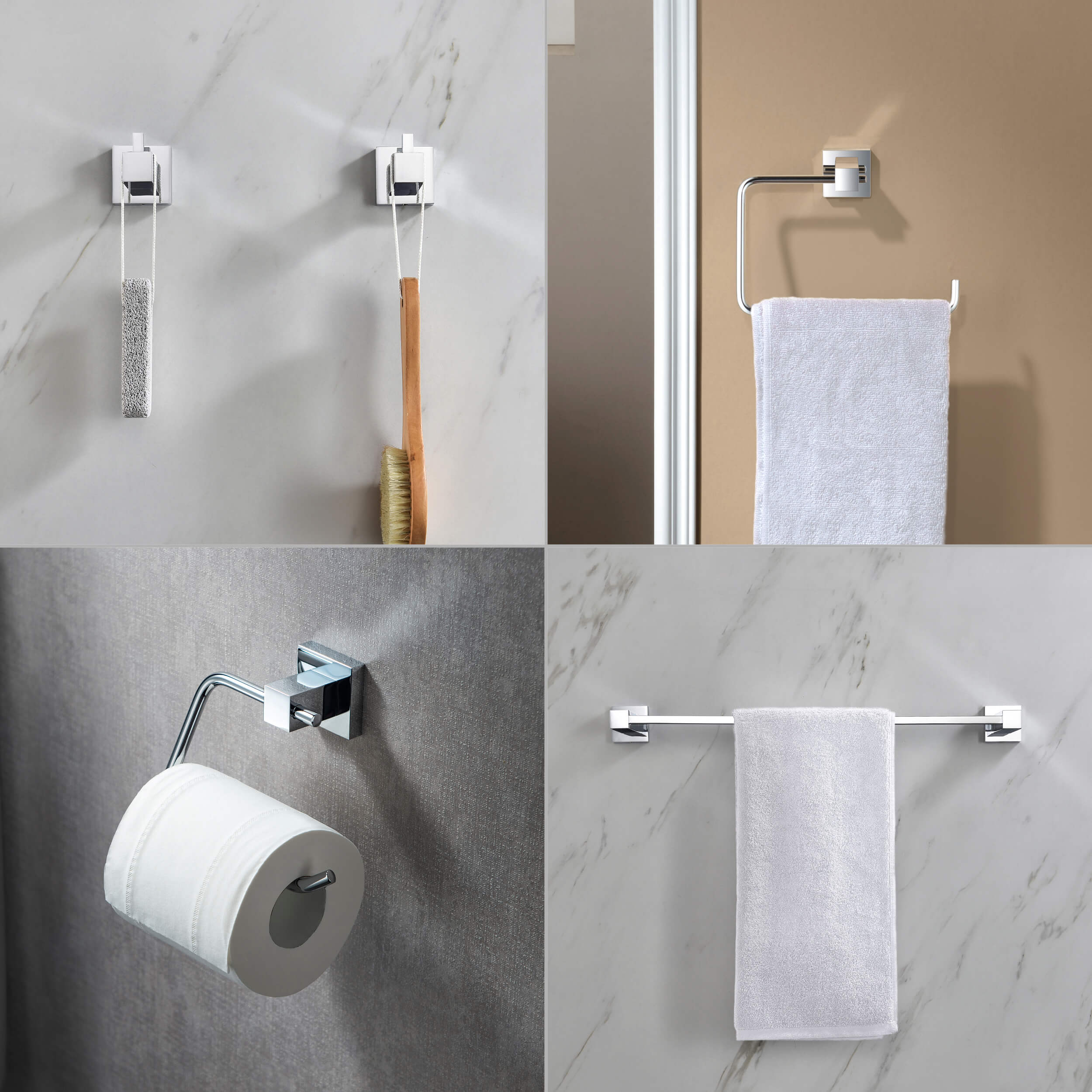 Quadra 5-Piece Bathroom Hardware Set - C-CBA15-5-4