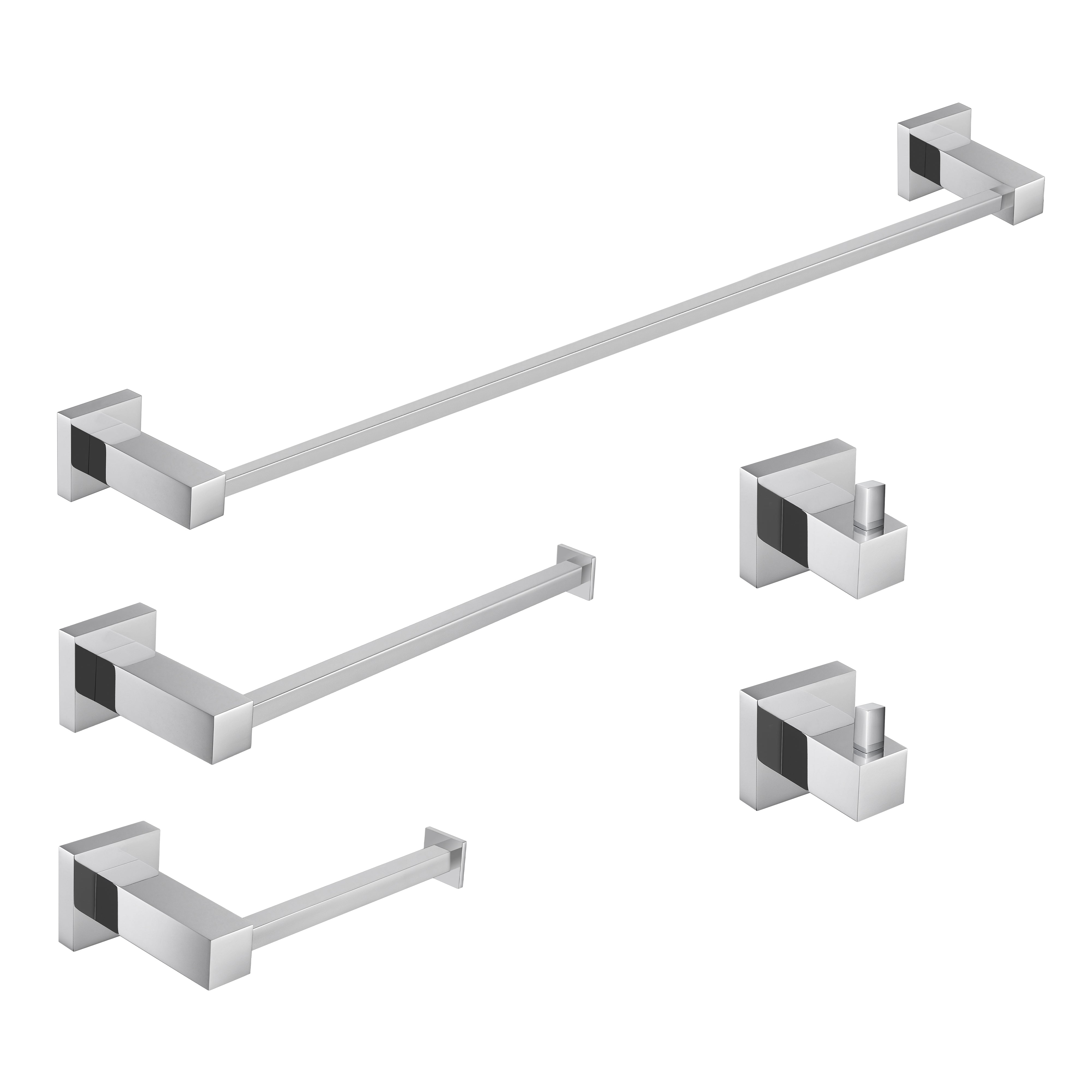 Quadra 5-Piece Bathroom Hardware Set - C-CBA15-5