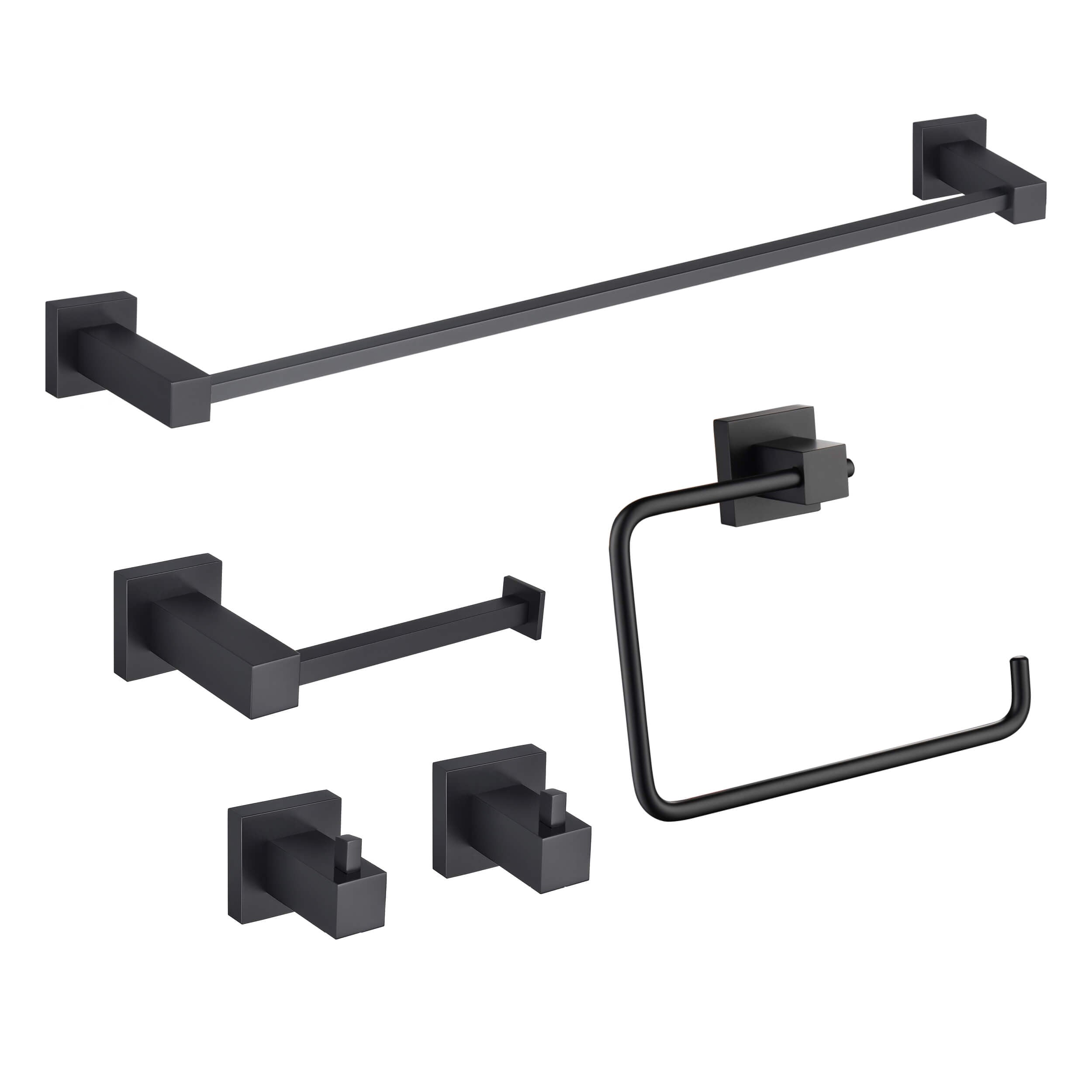 Quadra 5-Piece Bathroom Hardware Set - C-CBA15-5-1