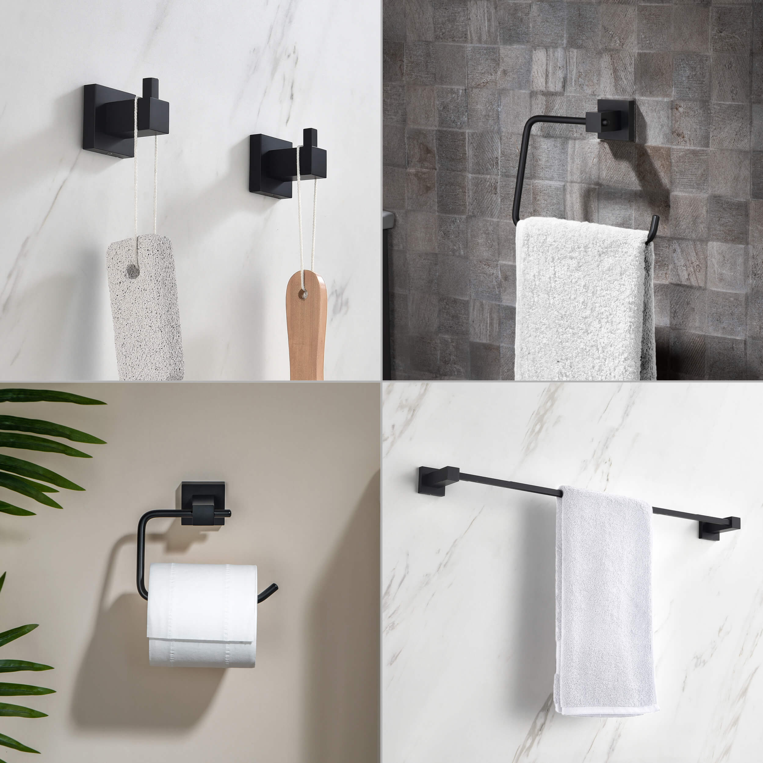 Quadra 5-Piece Bathroom Hardware Set - C-CBA15-5-2