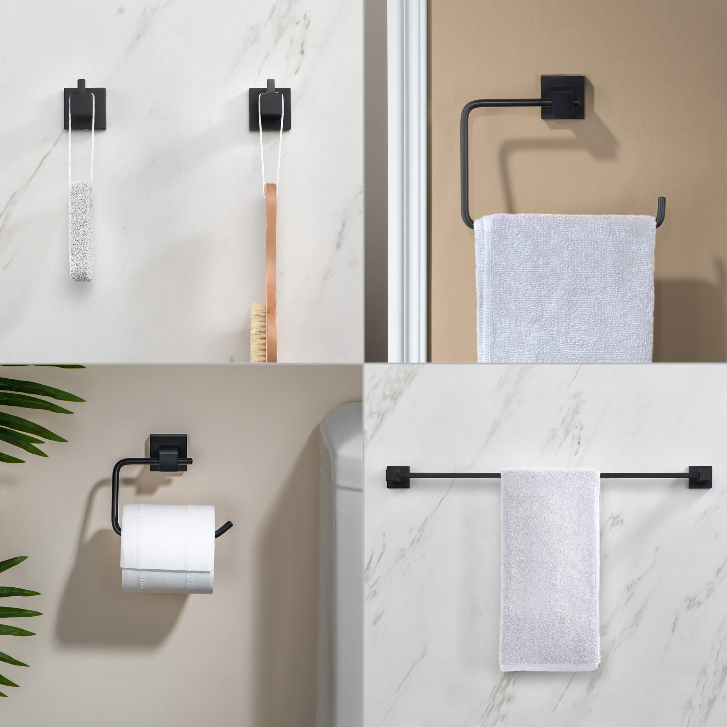 Quadra 5-Piece Bathroom Hardware Set - C-CBA15-5-2