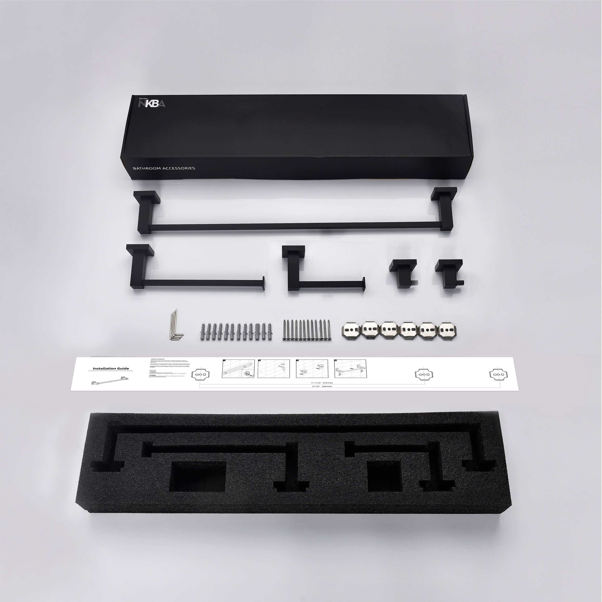 Quadra 5-Piece Bathroom Hardware Set - C-CBA15-5