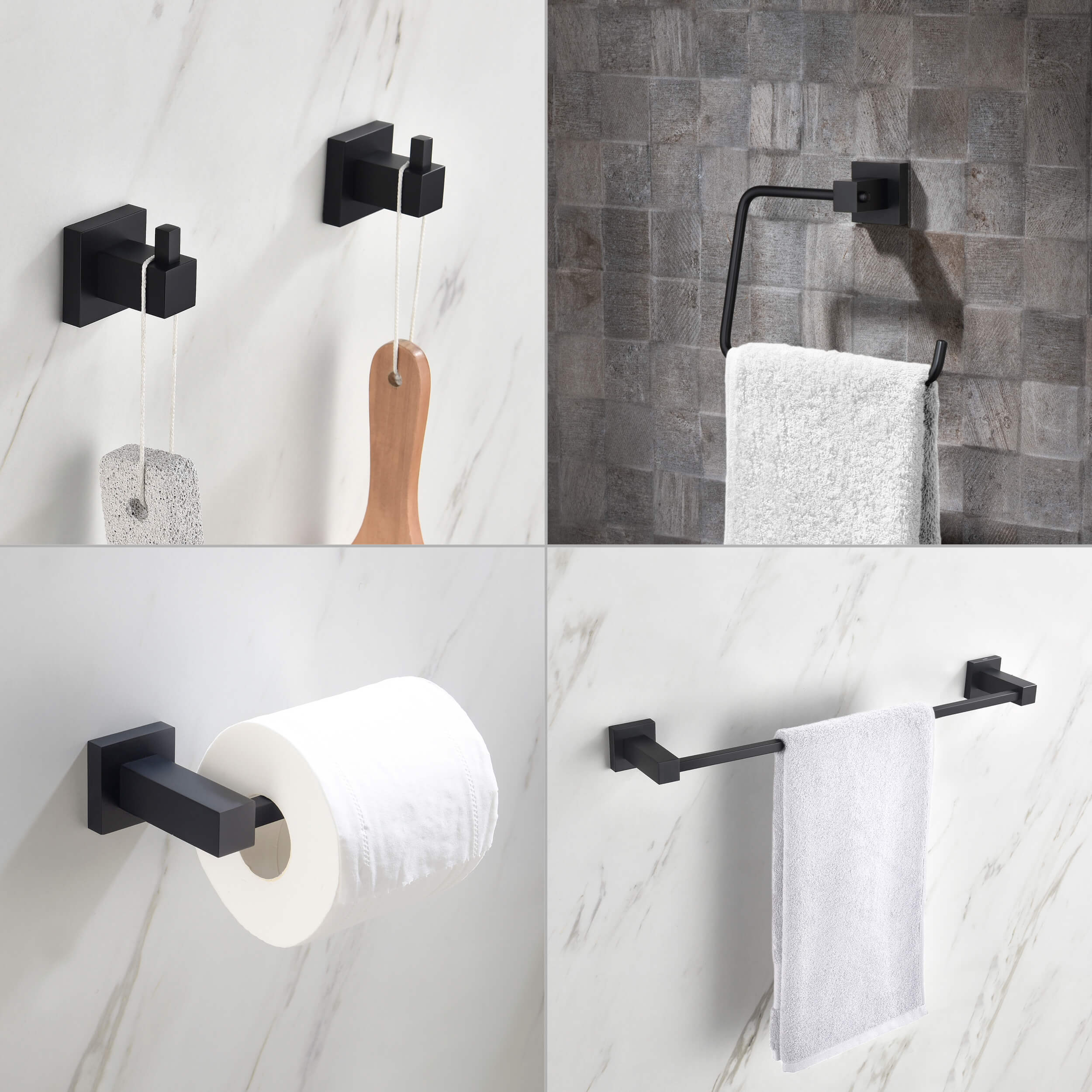 Quadra 5-Piece Bathroom Hardware Set - C-CBA15-5-3