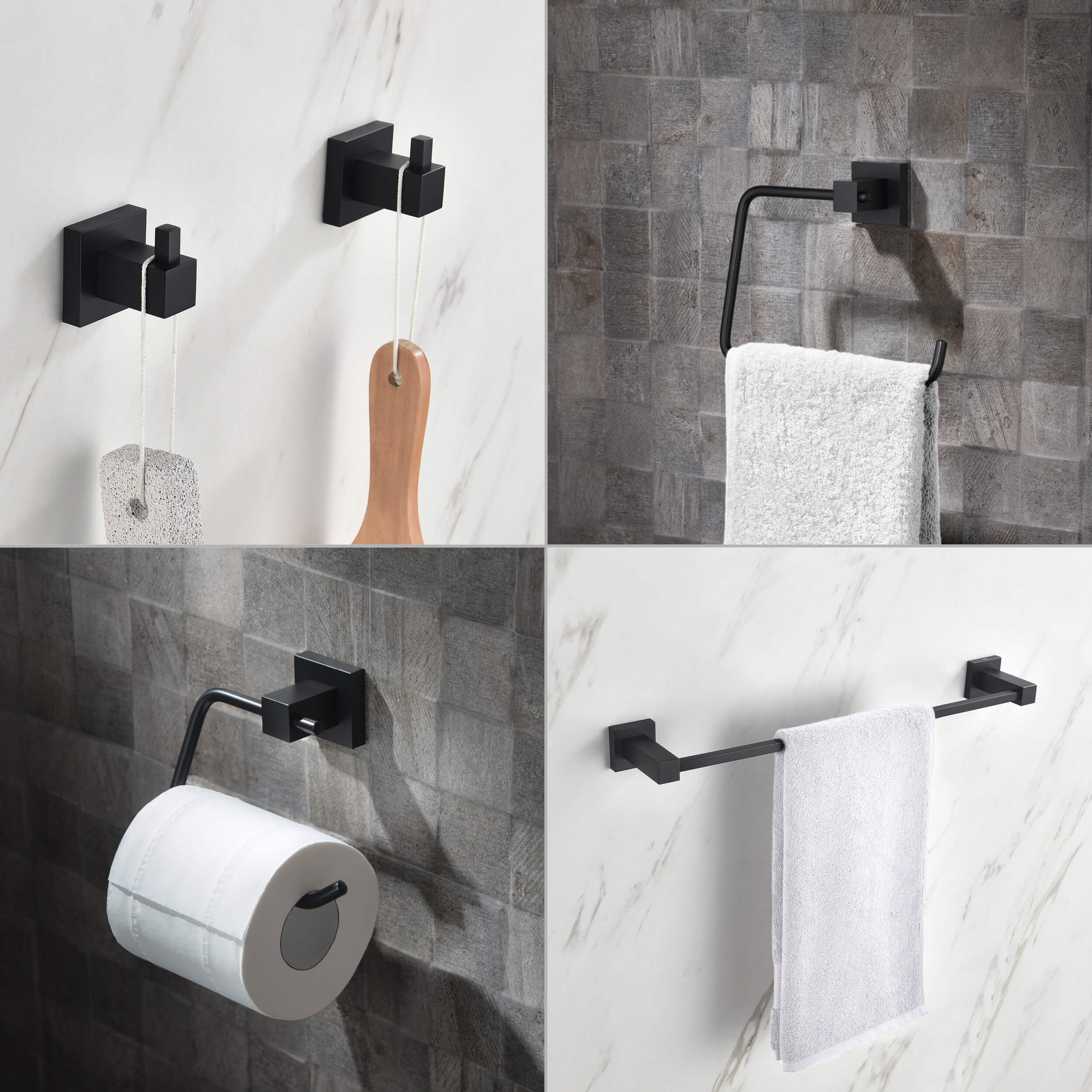 Quadra 5-Piece Bathroom Hardware Set - C-CBA15-5-4