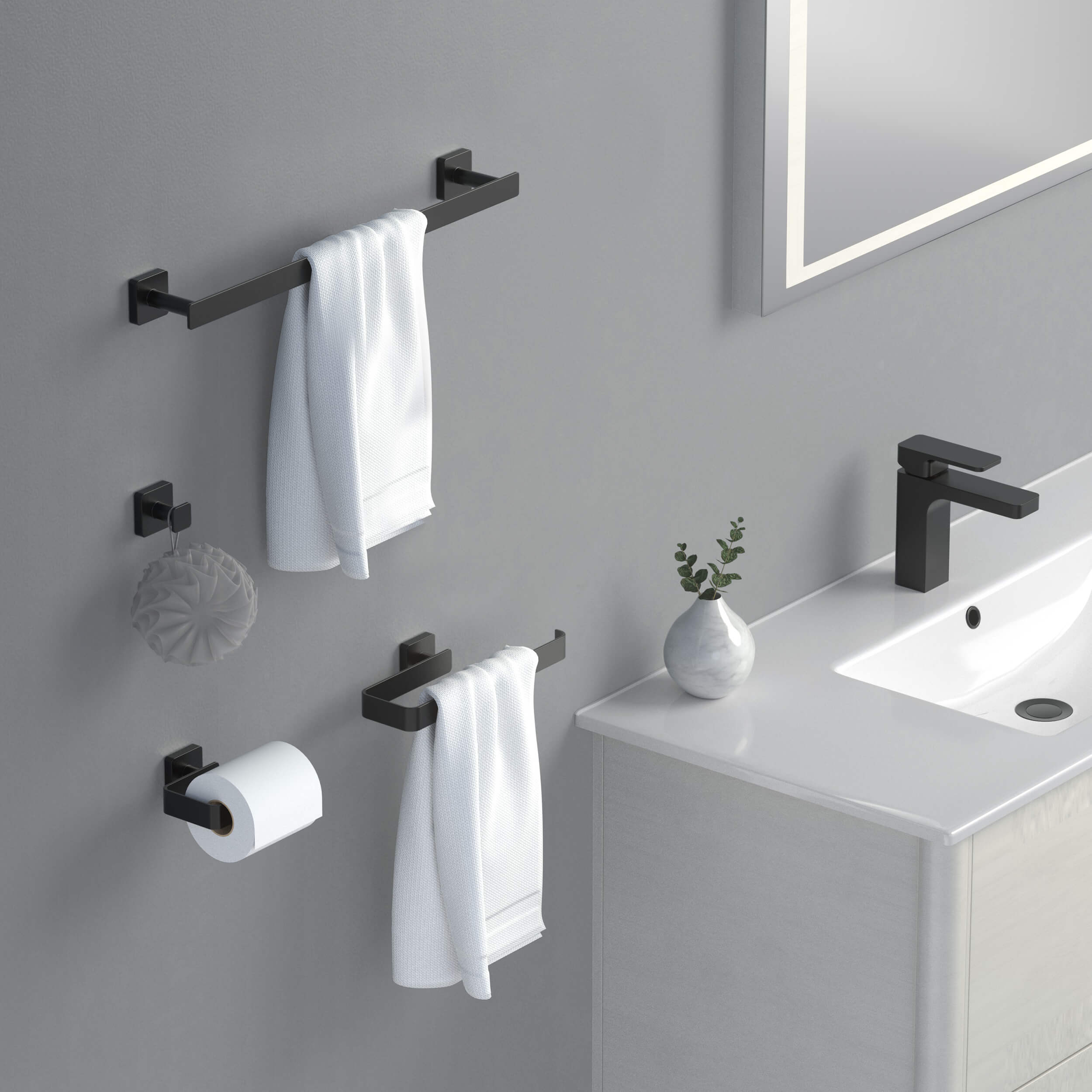 Fusion 4-Piece Bathroom Hardware Set - C-CBA16-4-2