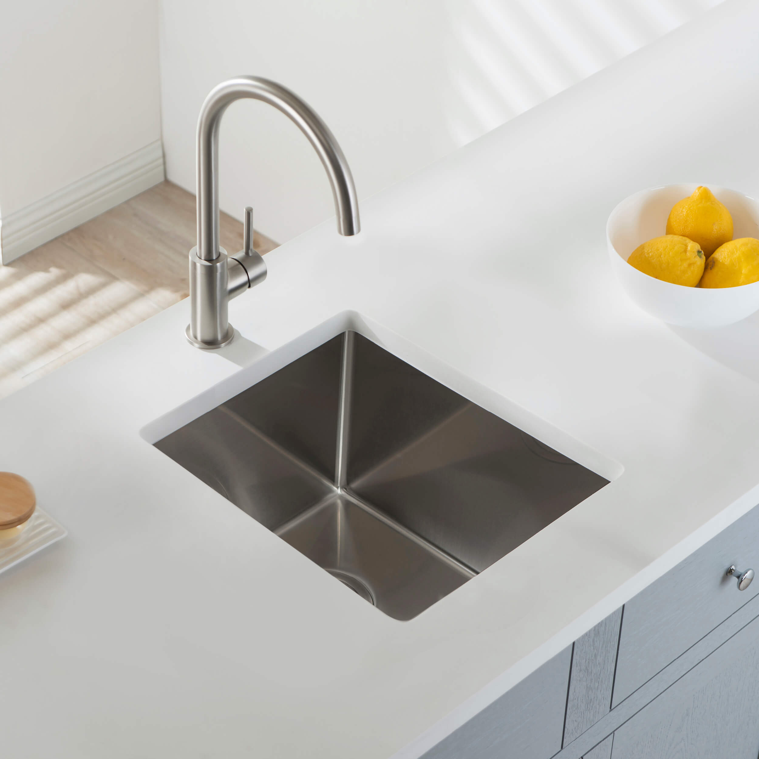 14" Handcrafted Undermount Single Bowl 16 gauge Stainless Steel Kitchen Sink - C1-14S