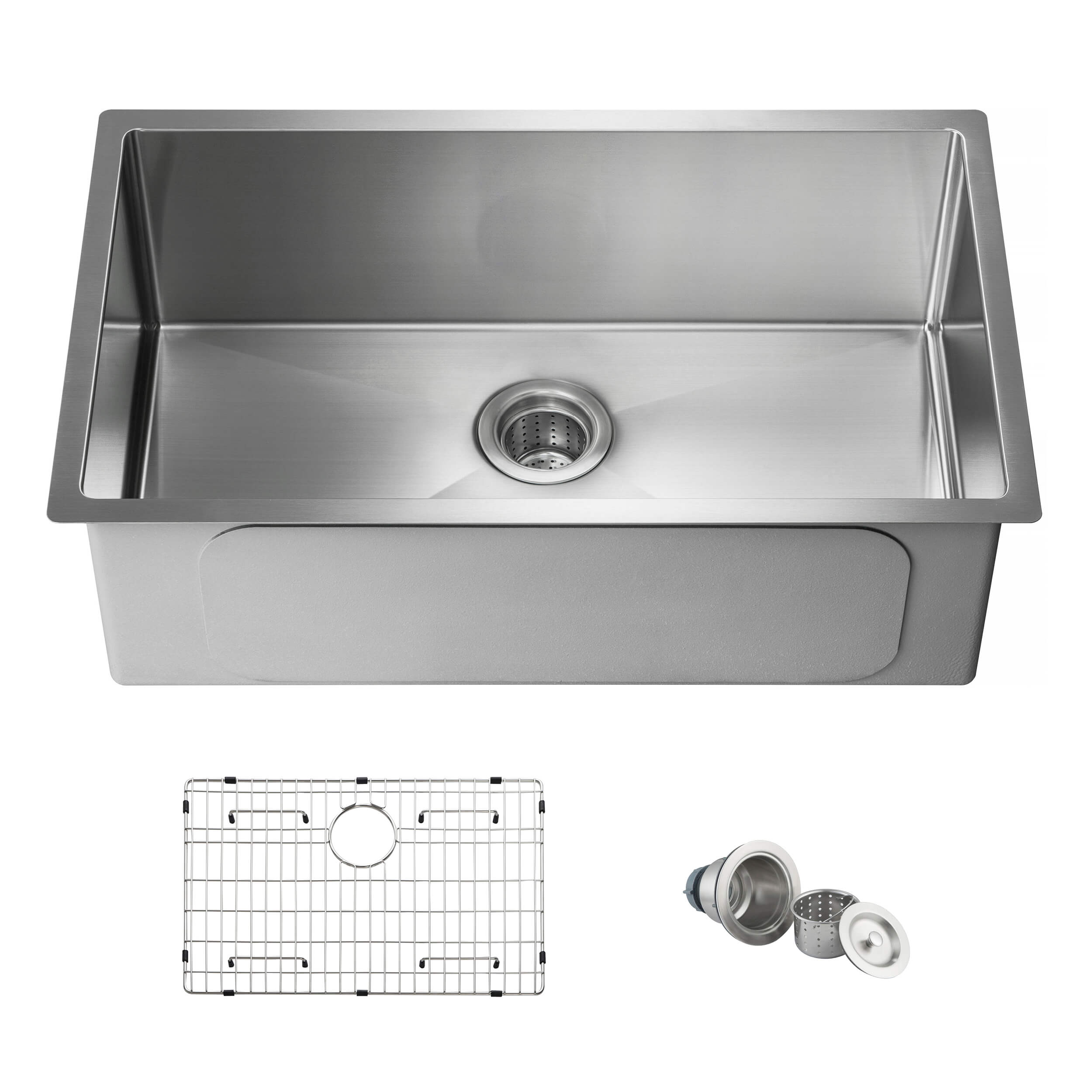 30" Handcrafted Undermount Single Bowl 16 gauge Stainless Steel Kitchen Sink - C1-30S