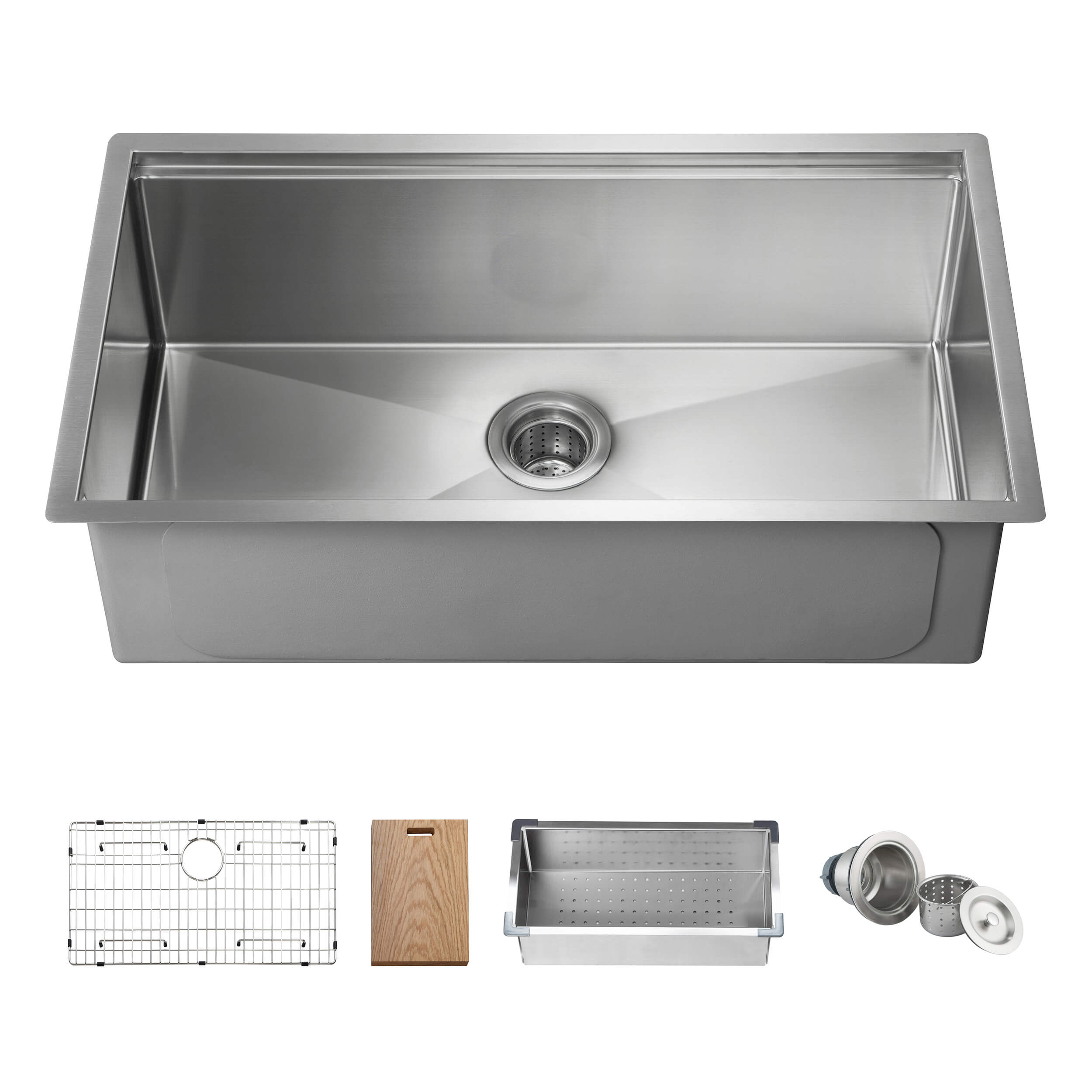 33" Undermount Single Bowl Stainless Steel Workstation Sink - C1-33ST