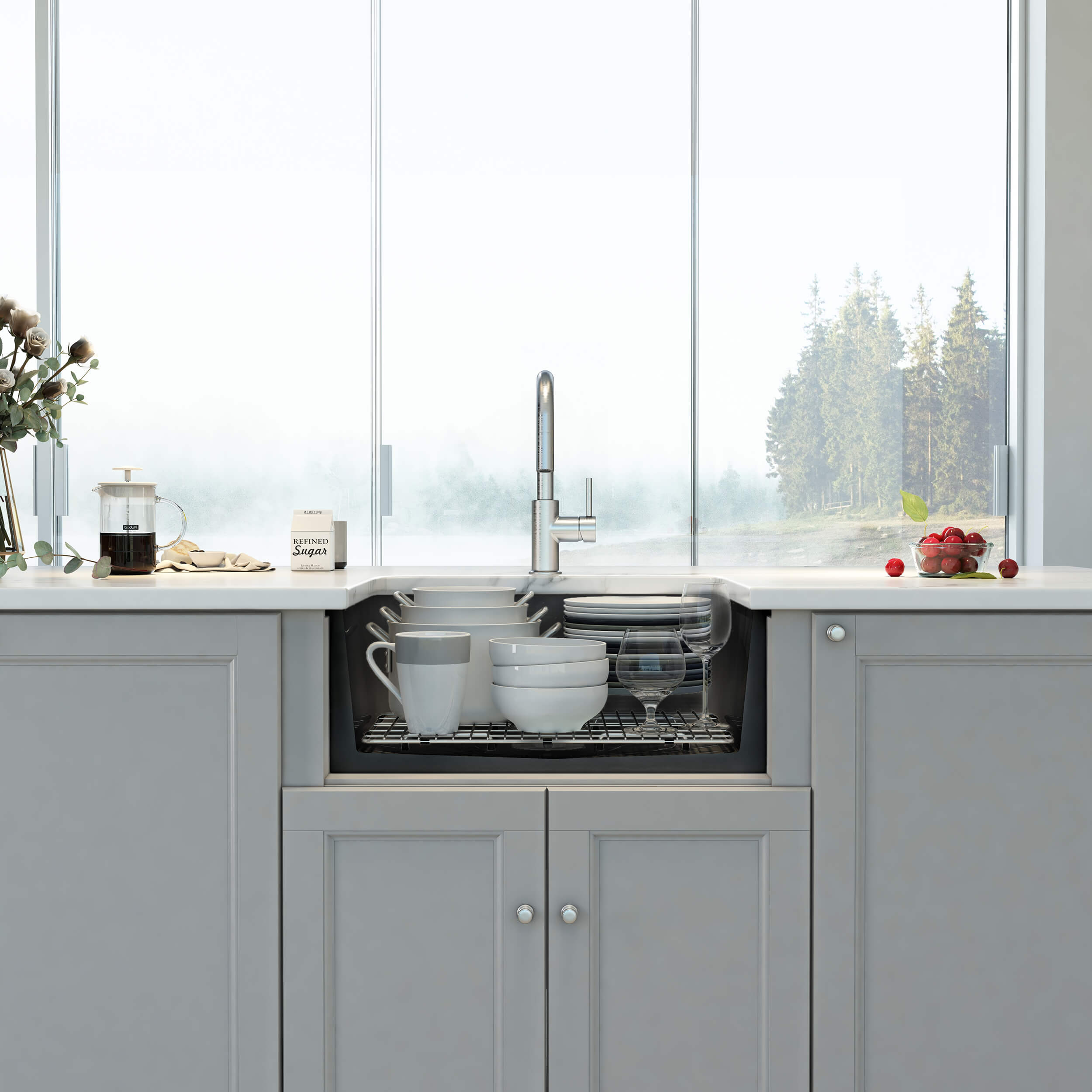 Nova 27" Matte Black Fireclay Single Bowl Kitchen Undermount Sink - C2-27SMB