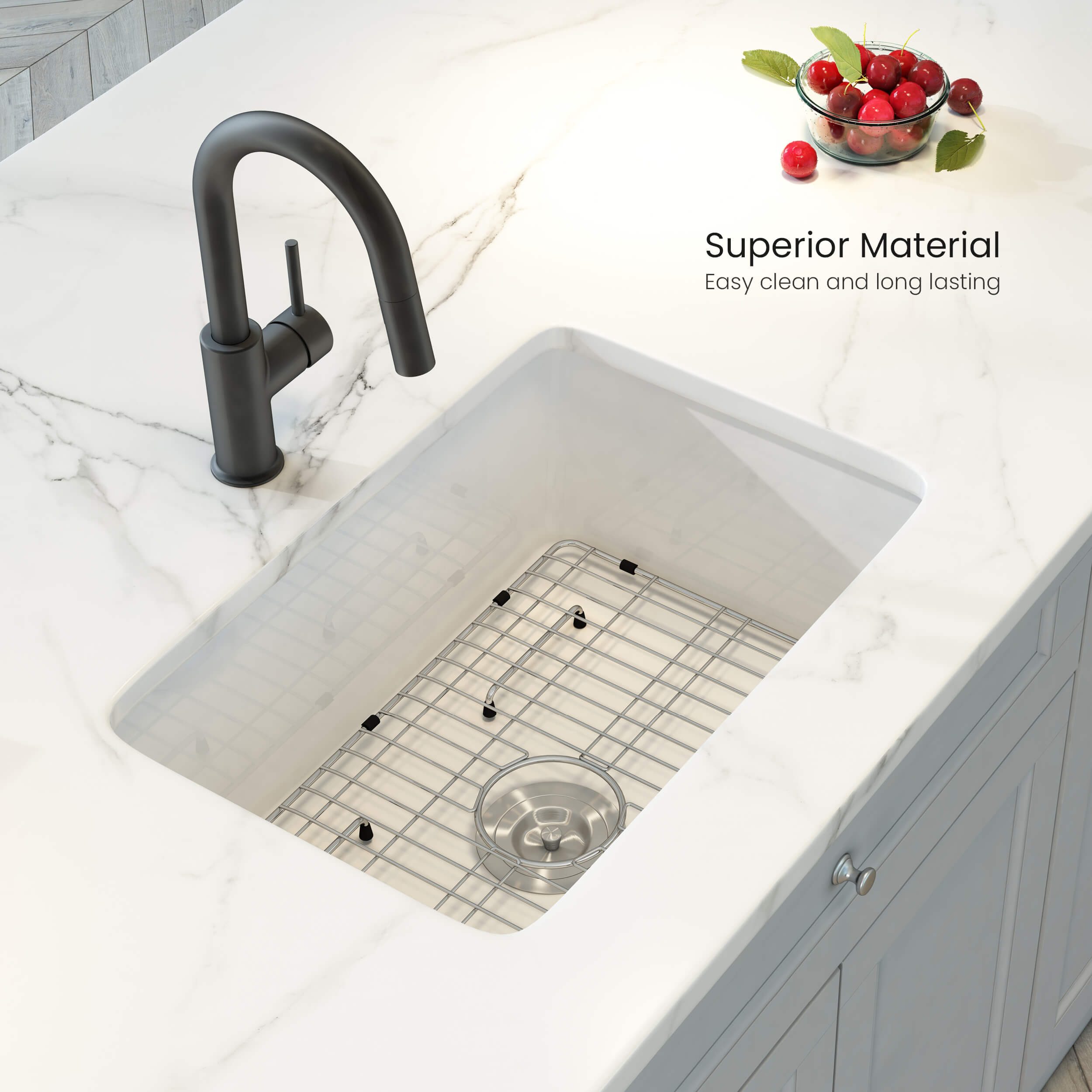 Nova 32" Single Bowl Undermount Fireclay Kitchen Sink - C2-32S