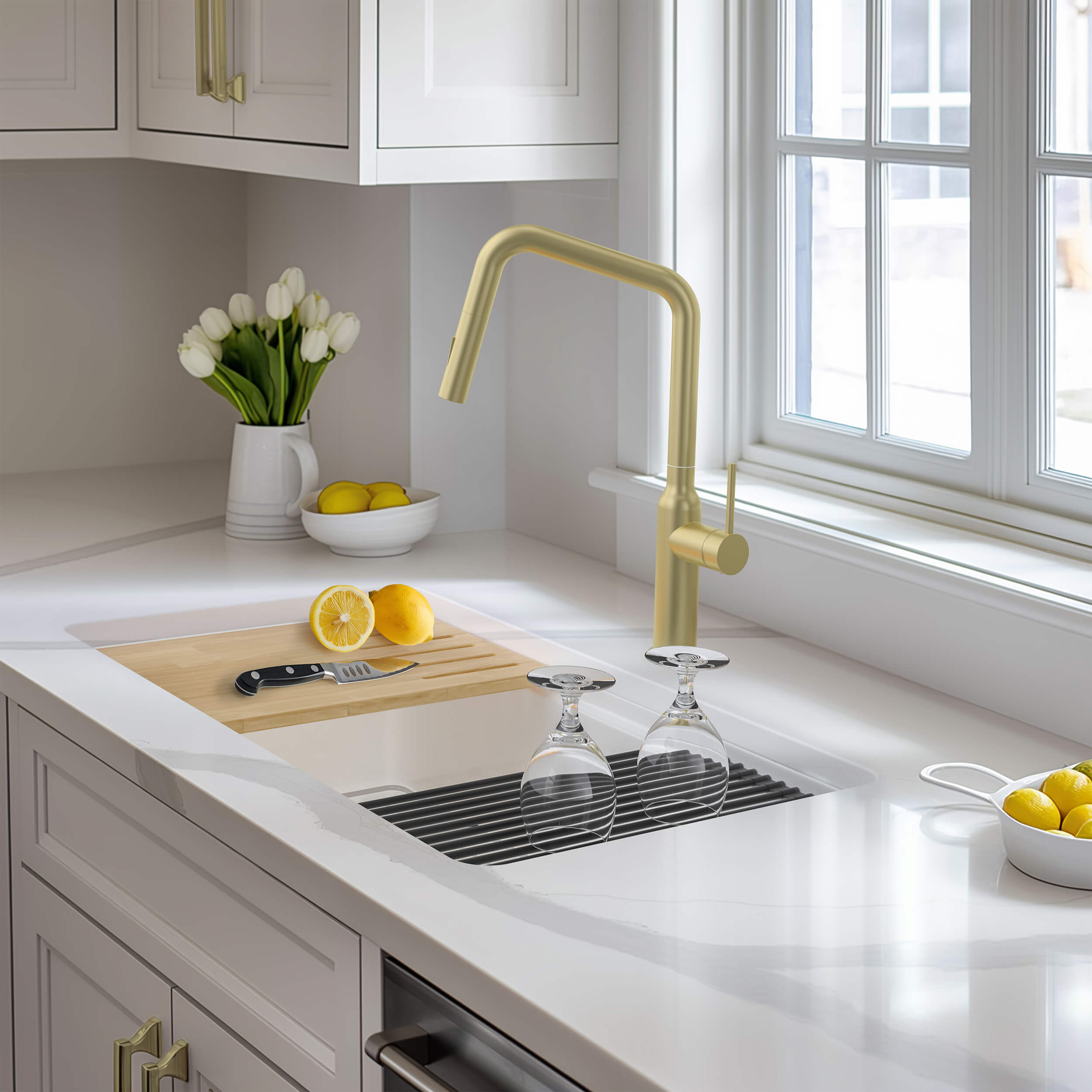 33" Fireclay Undermount Workstation Sink - C2-33ST